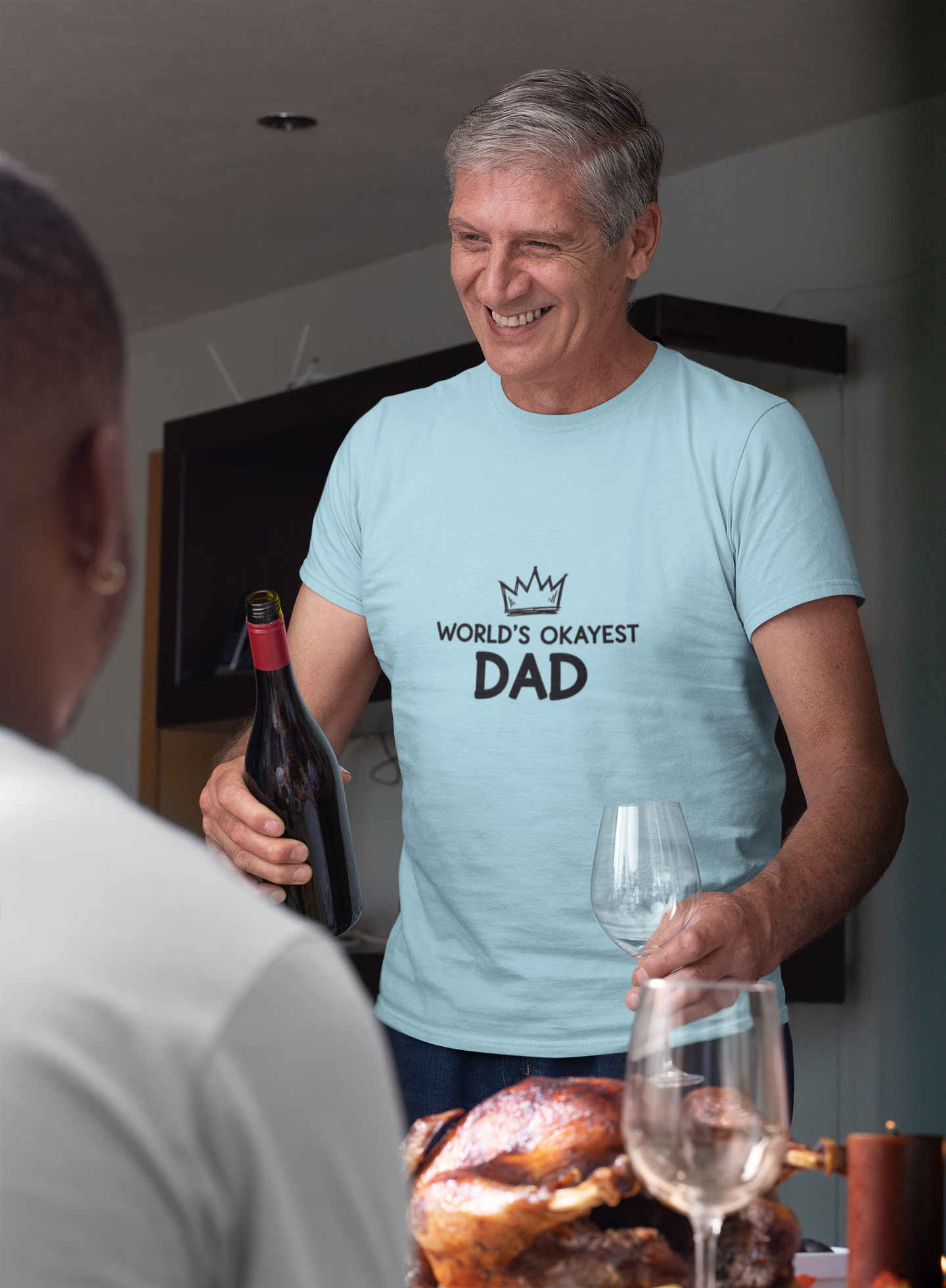 World's Okayest Dad Unisex Heavy Cotton Tee, Funny Father's Day Gift, Relaxed Fit T-Shirt, Dad Humor Shirt, Casual Everyday Wear