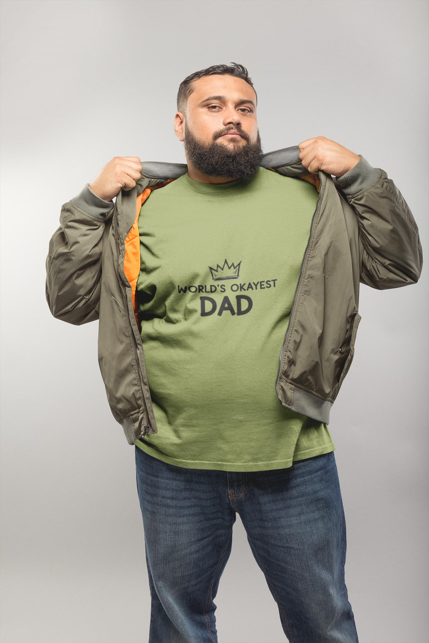 World's Okayest Dad Unisex Heavy Cotton Tee, Funny Father's Day Gift, Relaxed Fit T-Shirt, Dad Humor Shirt, Casual Everyday Wear