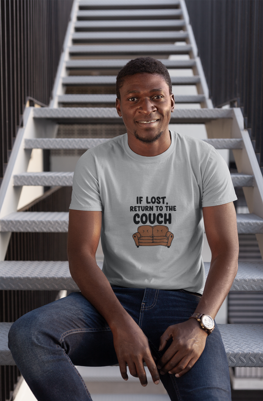 Funny Couch Tee, Unisex Heavy Cotton Tee, Comfort Shirt for Homebodies, Perfect Gift for Couch Lovers, Casual Wear, Quirky Shirt