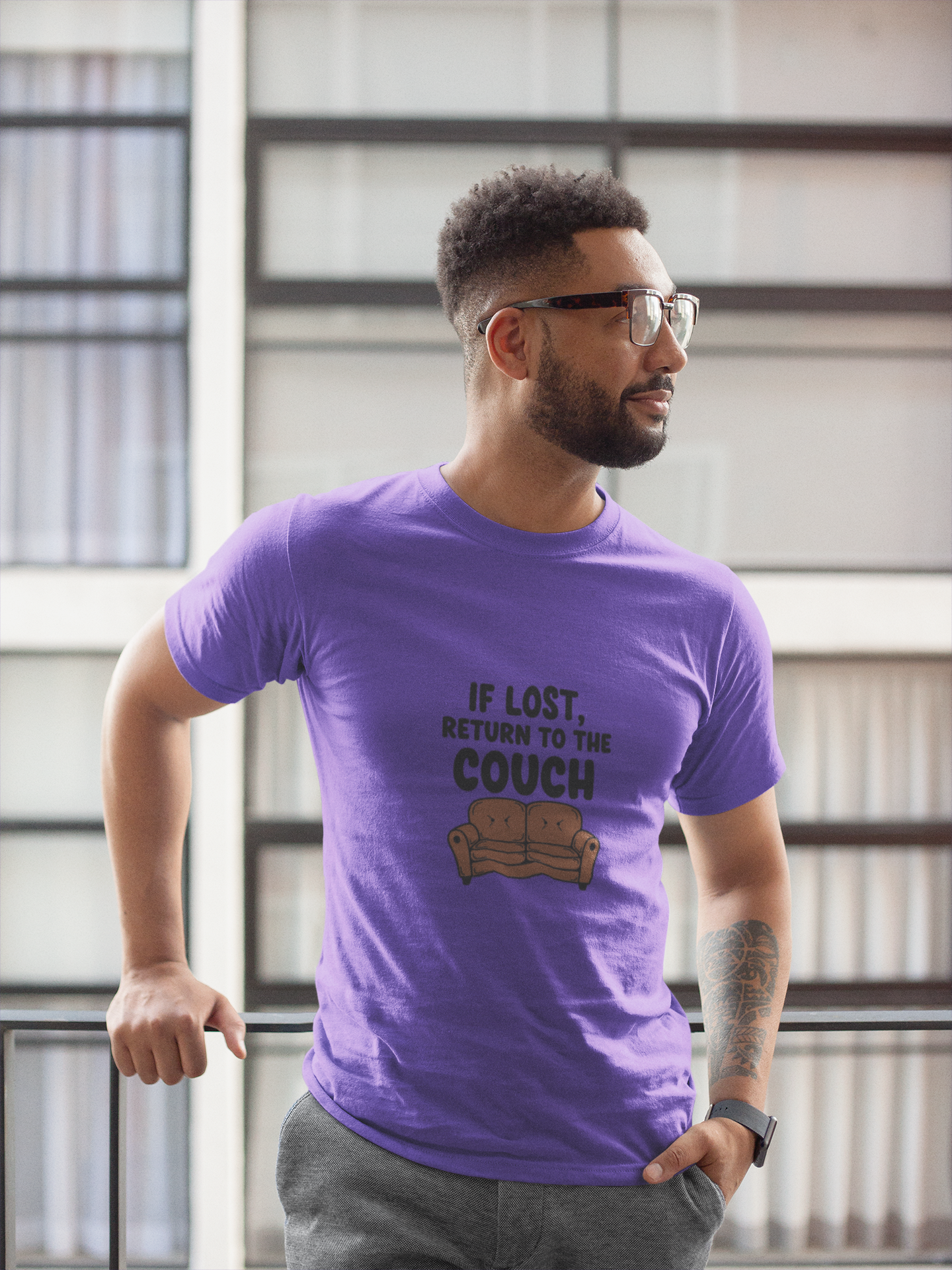 Funny Couch Tee, Unisex Heavy Cotton Tee, Comfort Shirt for Homebodies, Perfect Gift for Couch Lovers, Casual Wear, Quirky Shirt