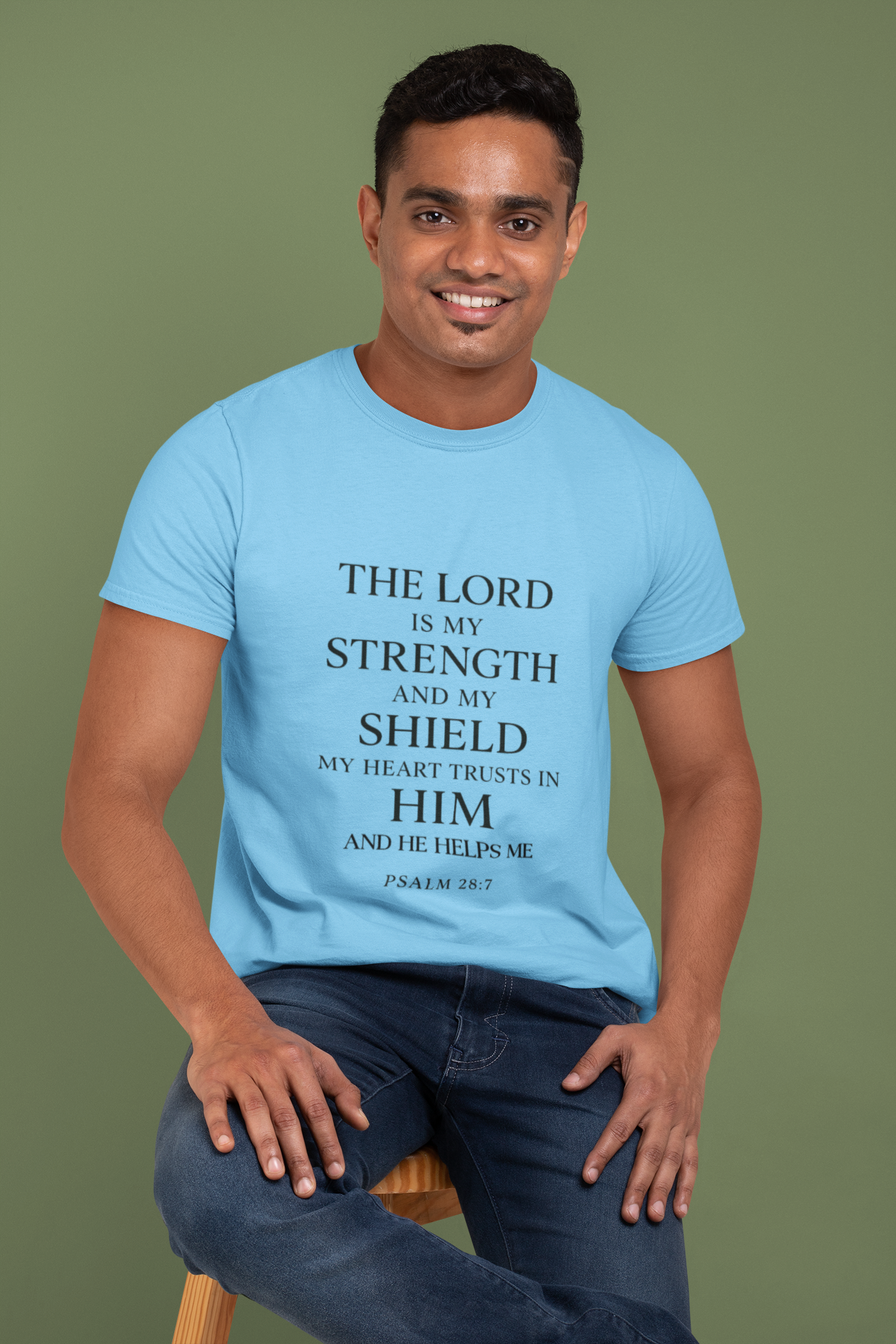 Faith-Inspired Unisex Heavy Cotton Tee - "The Lord is My Strength"