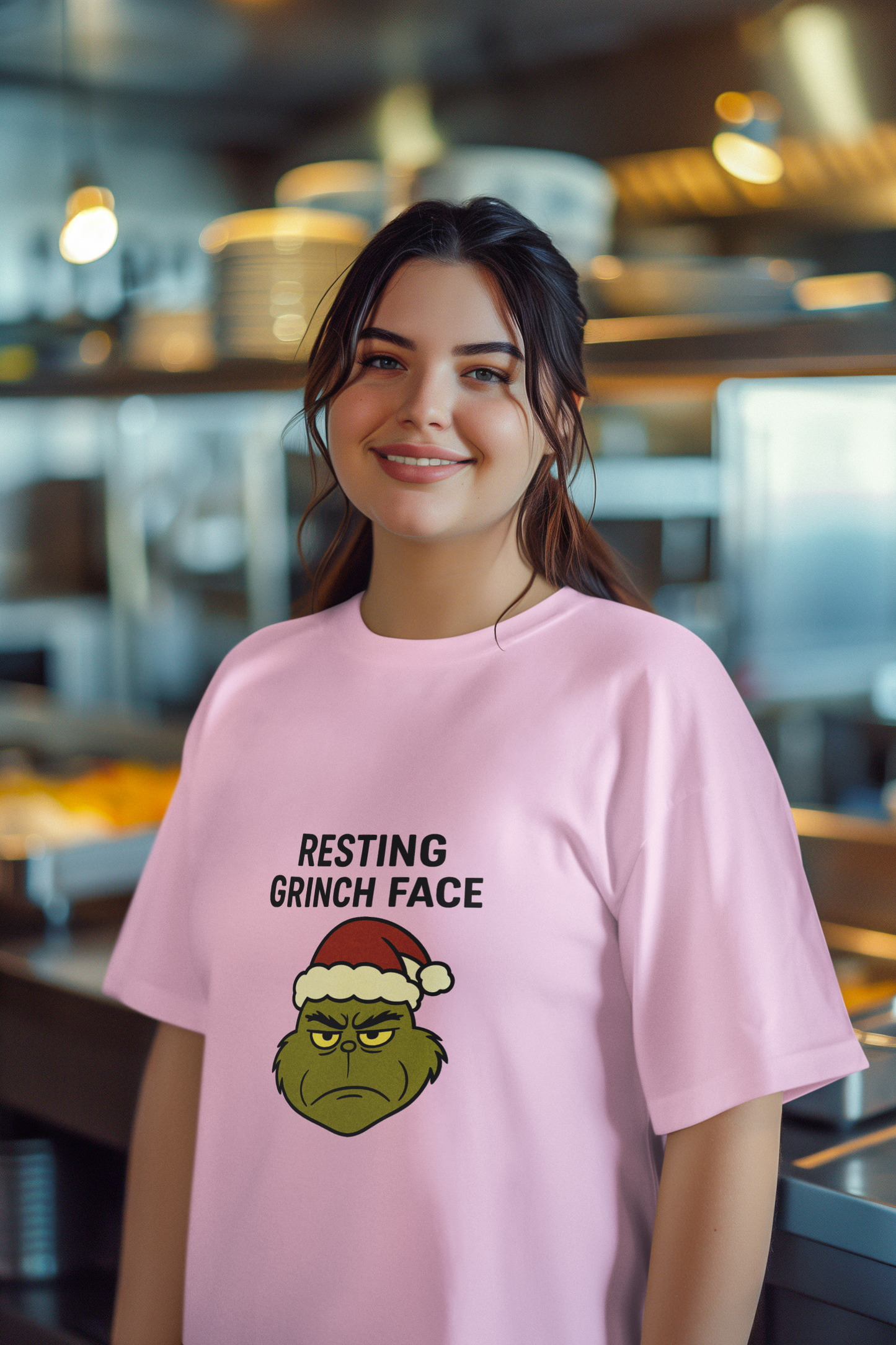 Resting Grinch Face Unisex Heavy Cotton Tee - Perfect Holiday Humor Shirt