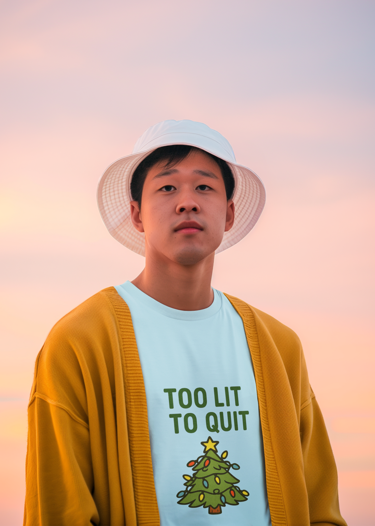 Too Lit to Quit Christmas Tee