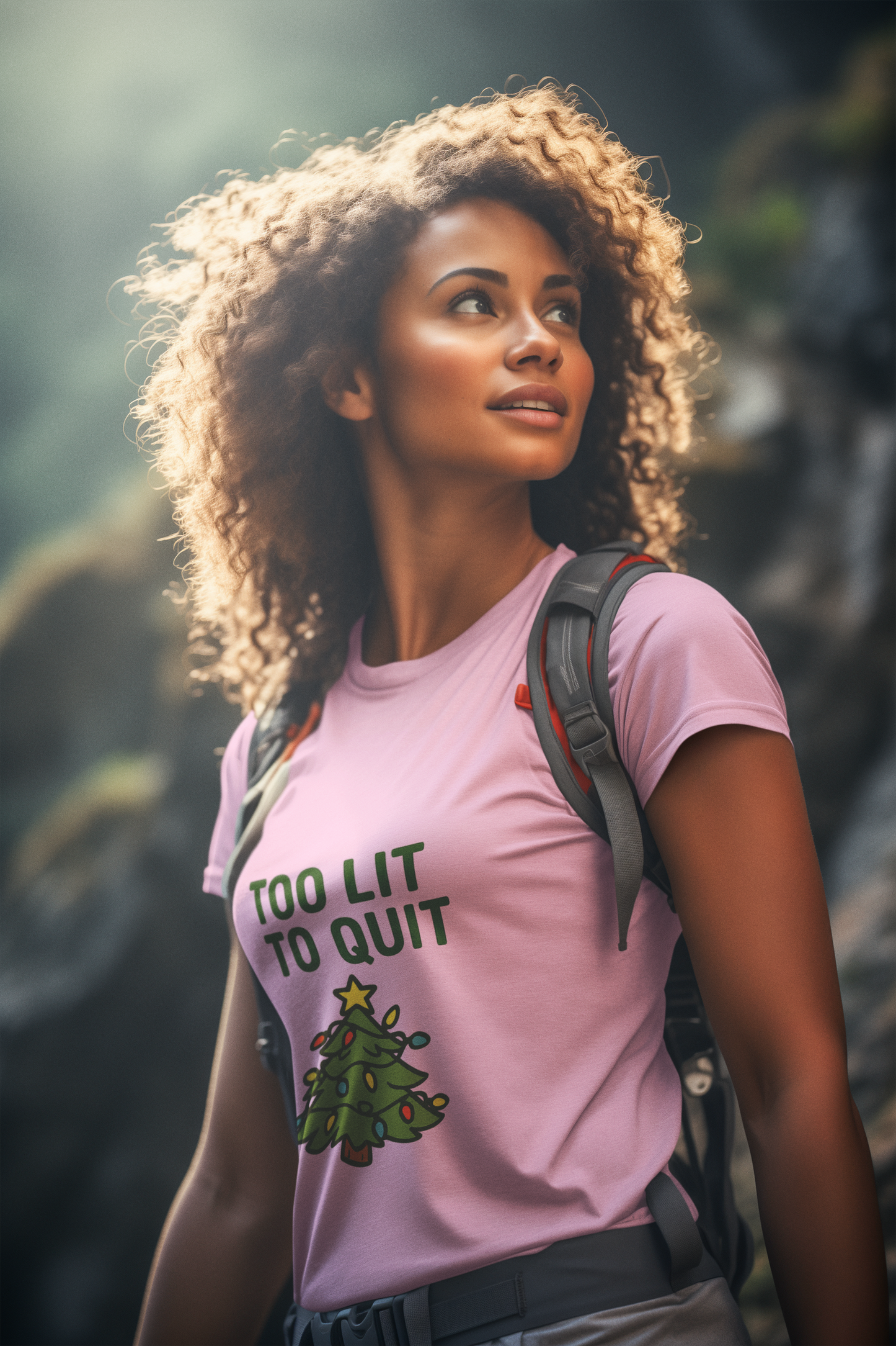 Too Lit to Quit Christmas Tee