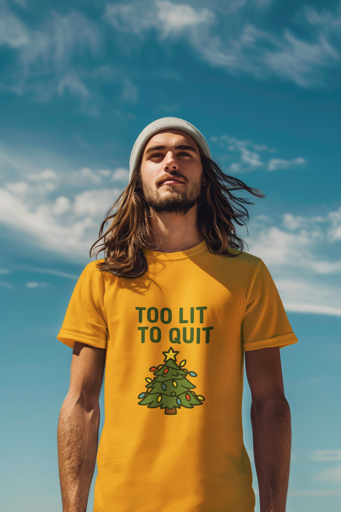 Too Lit to Quit Christmas Tee