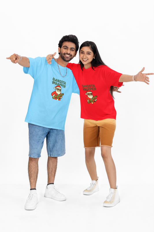 Gangsta Wrapper Unisex Cotton Tee - Fun Holiday T-Shirt for Christmas Celebrations