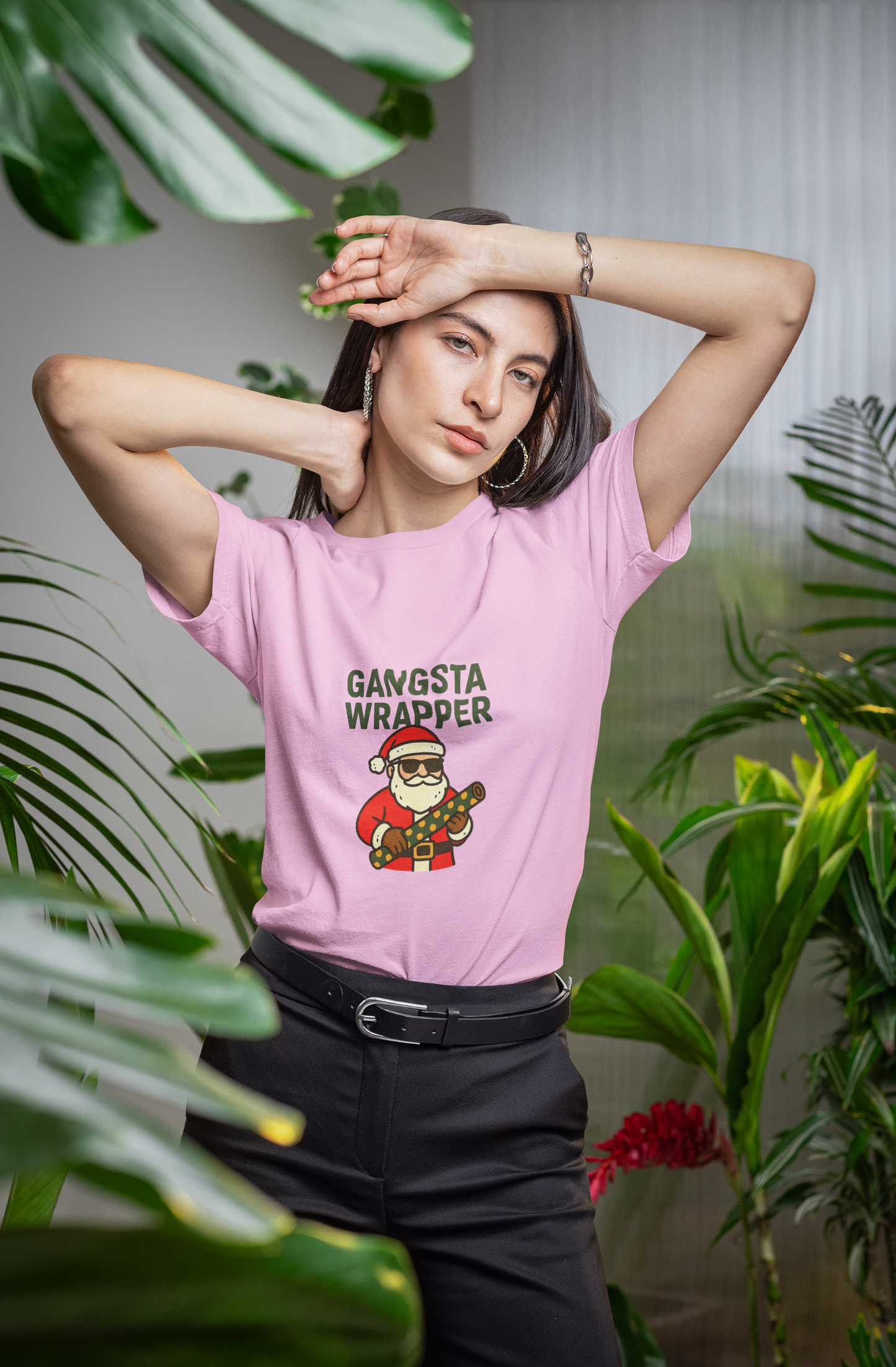 Gangsta Wrapper Unisex Cotton Tee - Fun Holiday T-Shirt for Christmas Celebrations