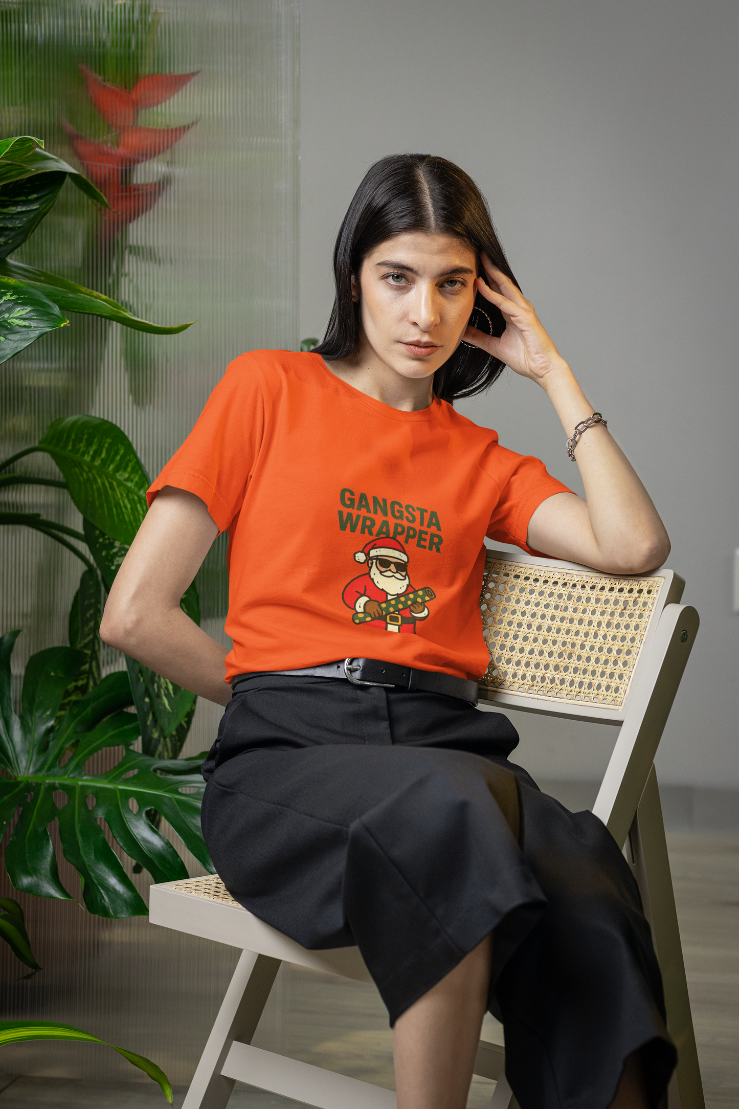 Gangsta Wrapper Unisex Cotton Tee - Fun Holiday T-Shirt for Christmas Celebrations