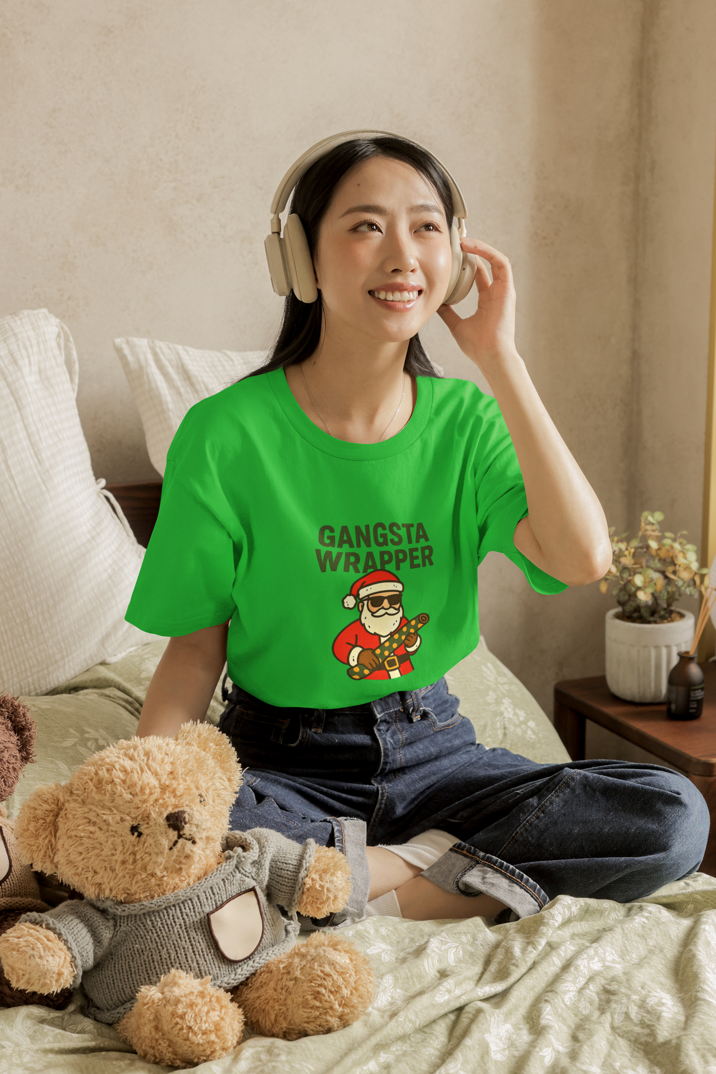 Gangsta Wrapper Unisex Cotton Tee - Fun Holiday T-Shirt for Christmas Celebrations