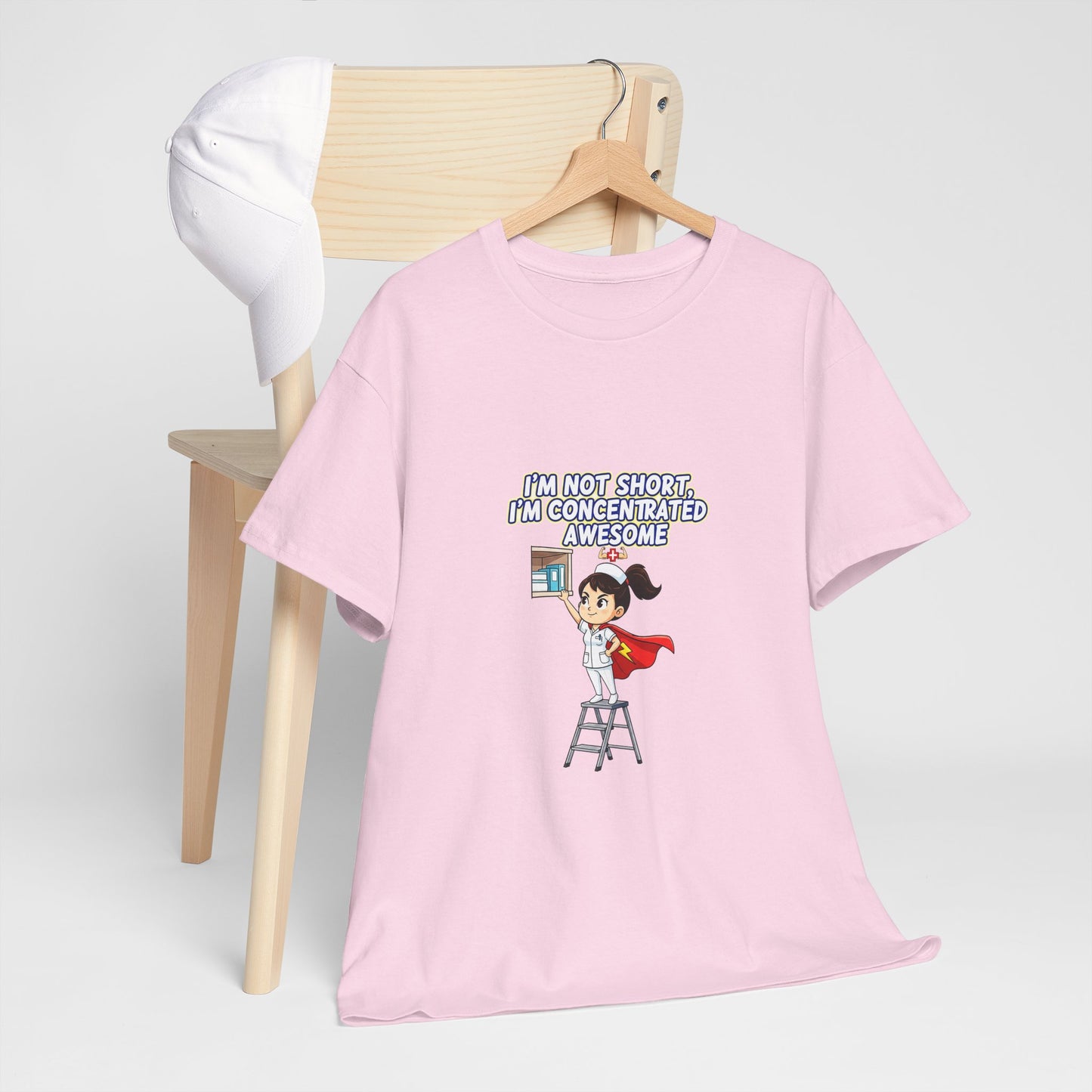 Superhero Motivation Tee - I'm Not Short, I'm Concentrated Awesome! | Unisex Heavy Cotton Shirt, Gift for Nurses, Daily Wear