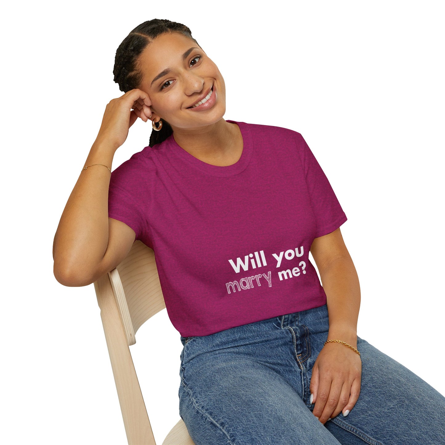 Will you marry me? Unisex Softstyle T-Shirt - Cozy Everyday Tee for Men and Women, Great for Casual Outings, Gifts, Birthdays, and Relaxed Events