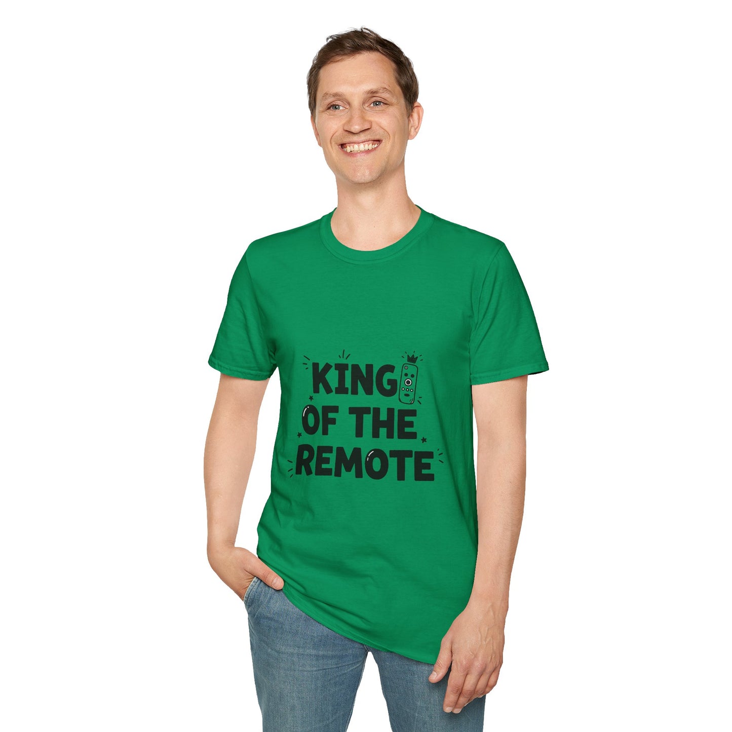 Funny King of the Remote Unisex T-Shirt | Gift for Dads, TV Lovers, Birthday Celebration, Relaxed Fit, Casual Wear