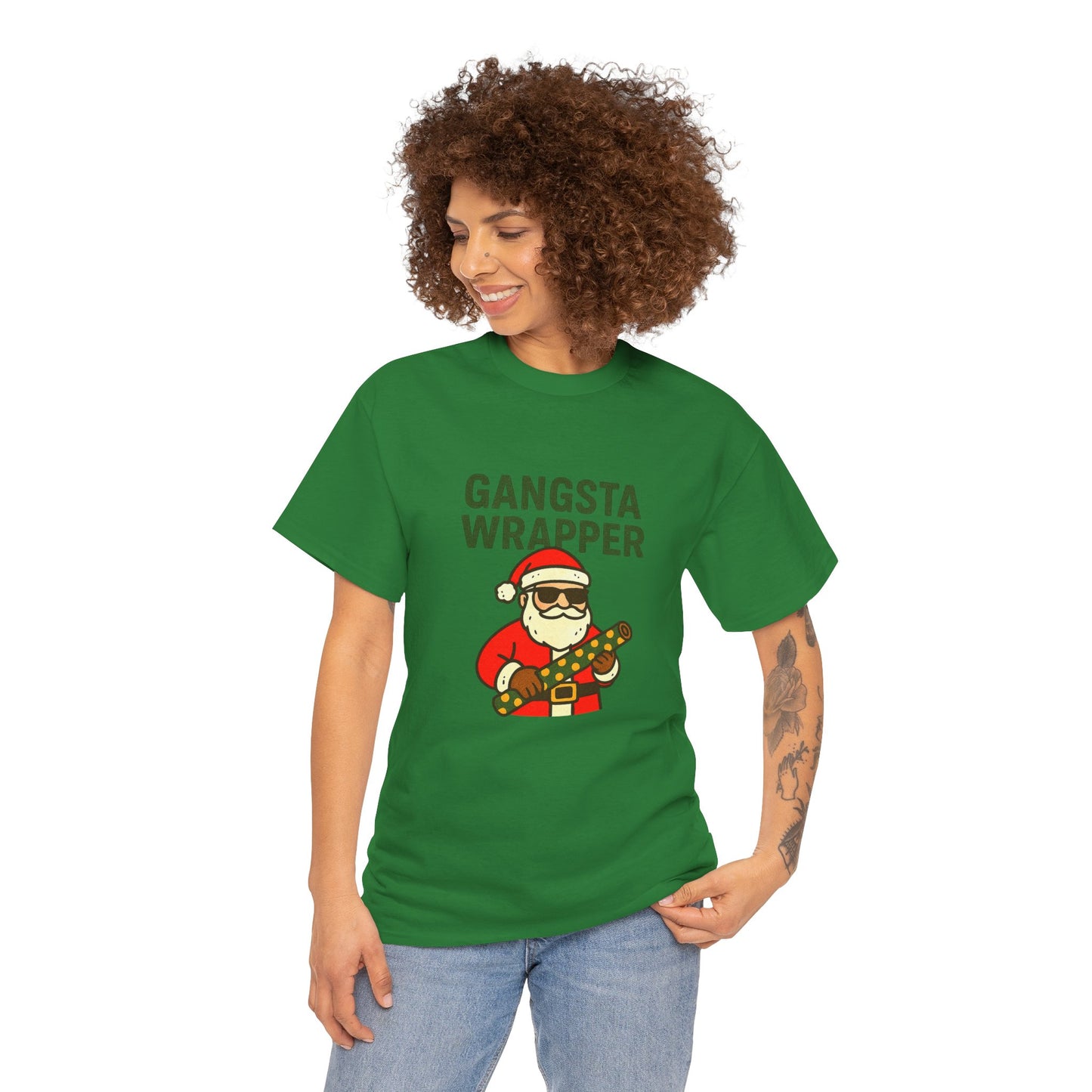 Gangsta Wrapper Unisex Cotton Tee - Fun Holiday T-Shirt for Christmas Celebrations