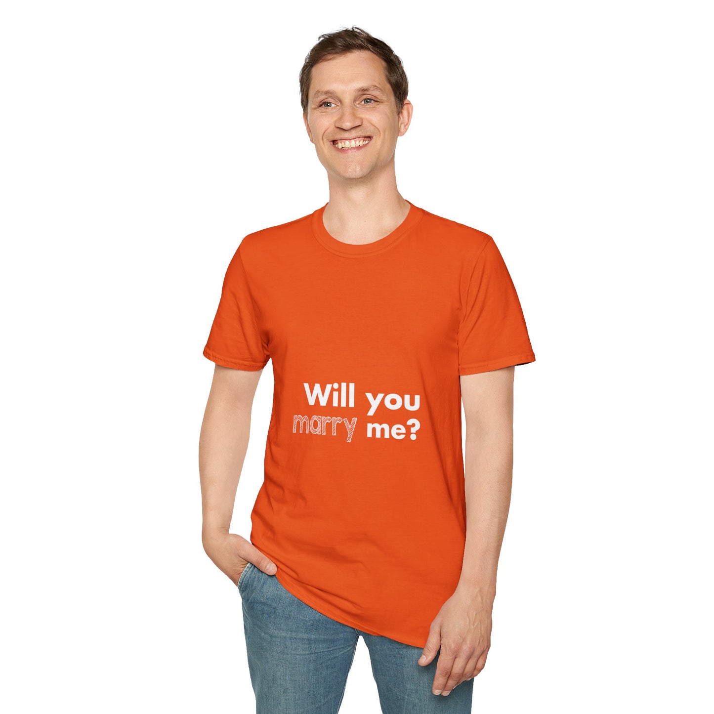 Will you marry me? Unisex Softstyle T-Shirt - Cozy Everyday Tee for Men and Women, Great for Casual Outings, Gifts, Birthdays, and Relaxed Events