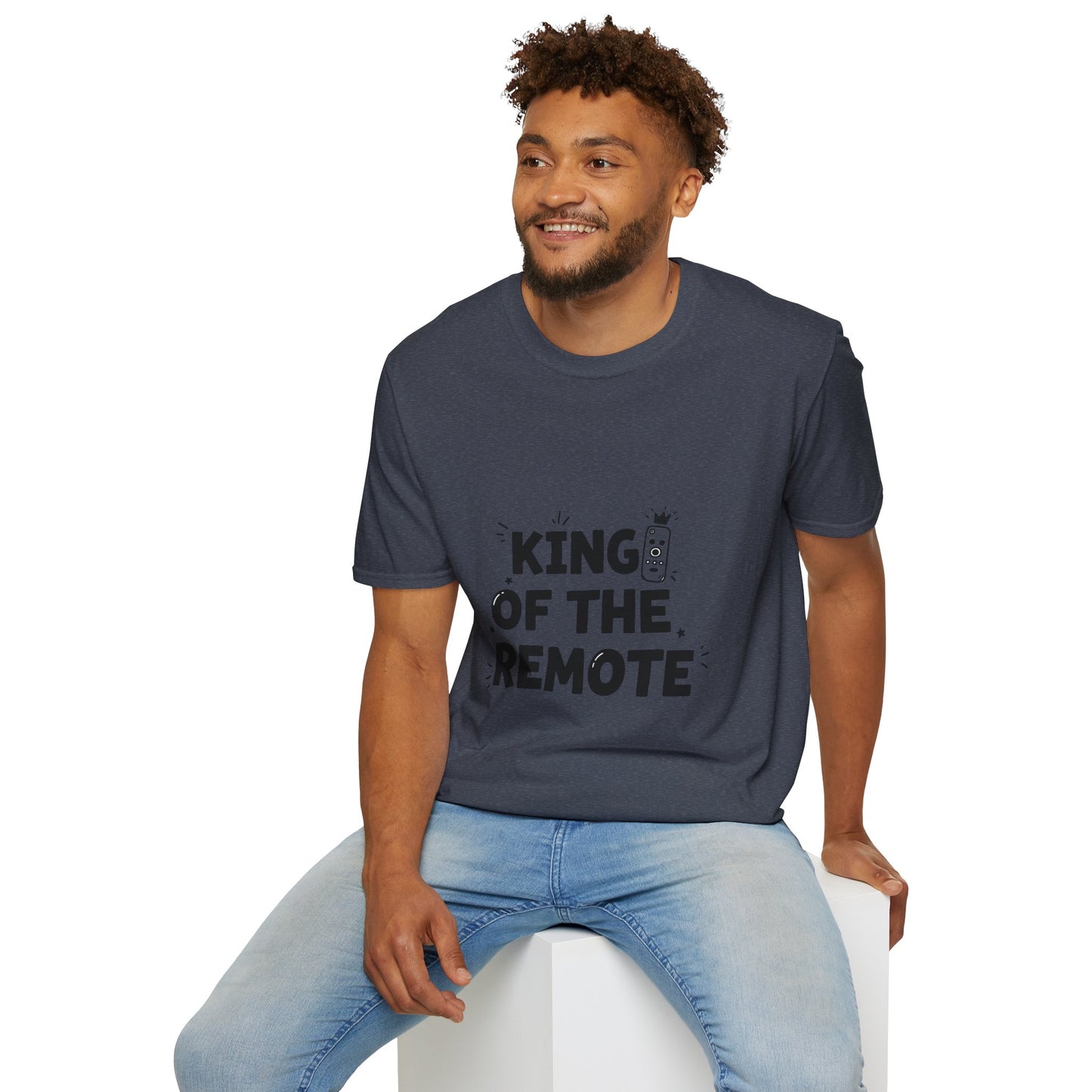 Funny King of the Remote Unisex T-Shirt | Gift for Dads, TV Lovers, Birthday Celebration, Relaxed Fit, Casual Wear