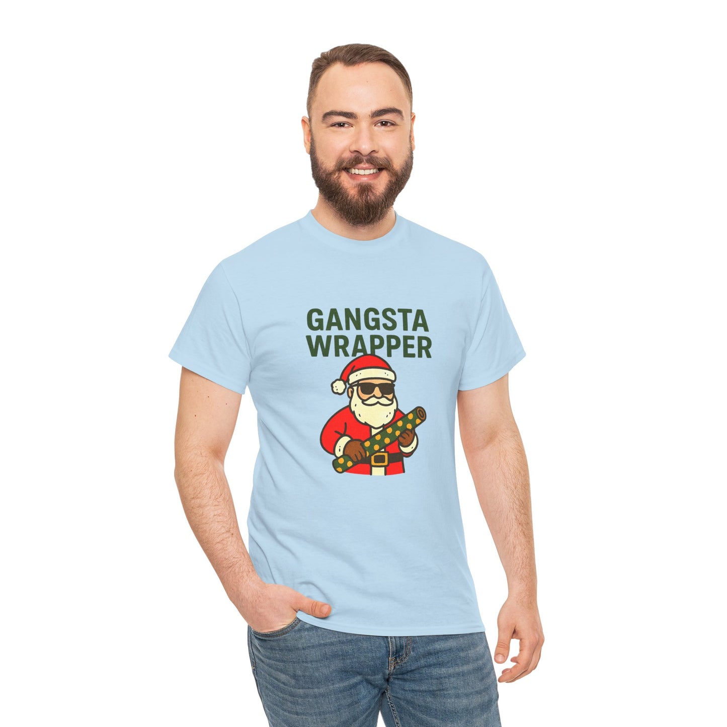 Gangsta Wrapper Unisex Cotton Tee - Fun Holiday T-Shirt for Christmas Celebrations