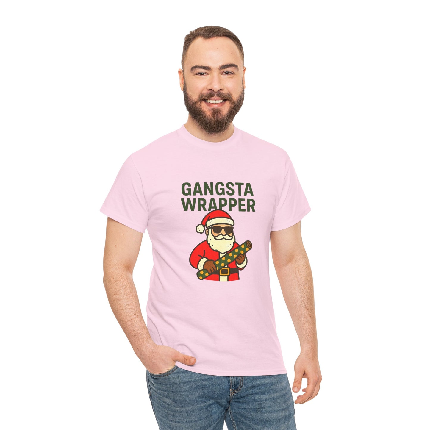Gangsta Wrapper Unisex Cotton Tee - Fun Holiday T-Shirt for Christmas Celebrations