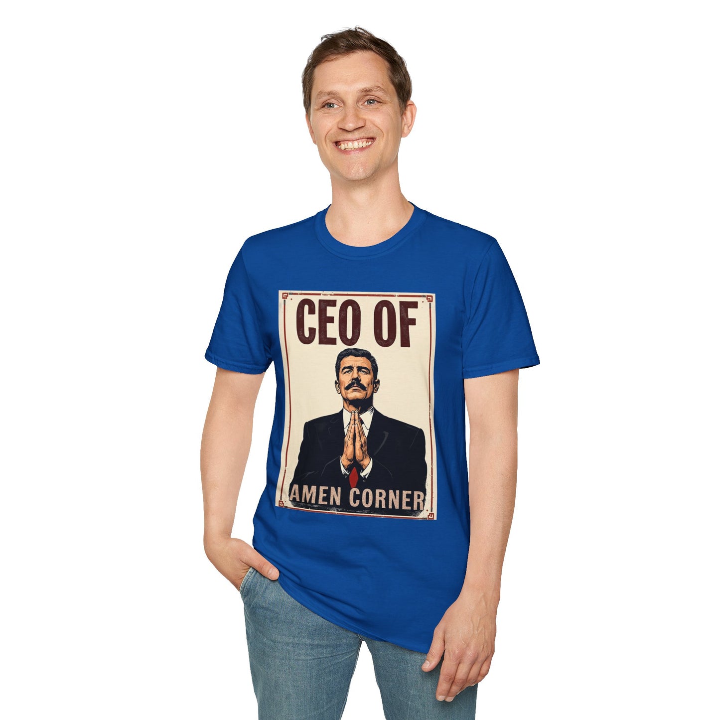 CEO of Amen Corner Unisex T-Shirt, Funny Gift for Men, Graphic Tee, Casual Wear, Unique Humor Shirt