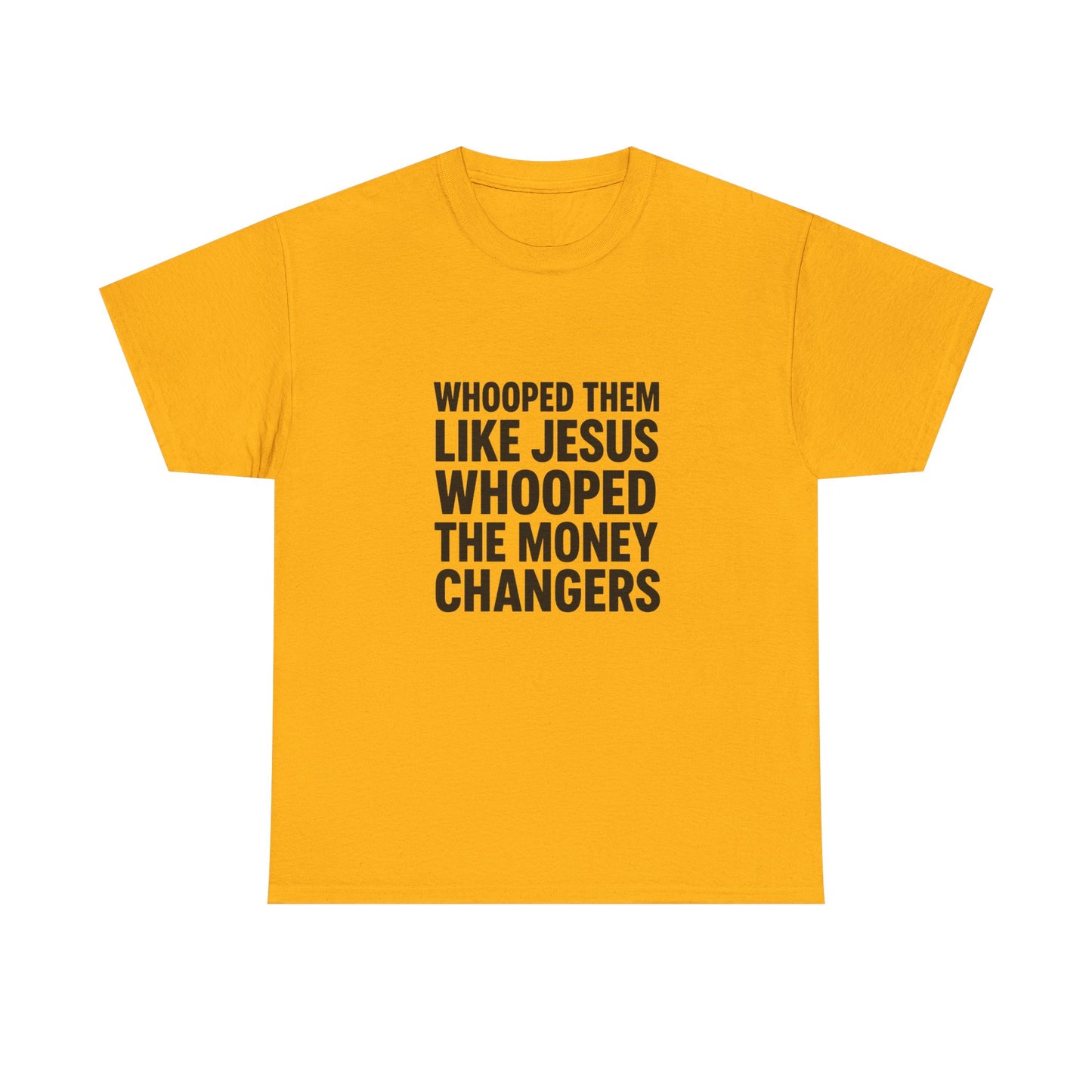 Biblical Humor Tee: Whooped Them Like Jesus - Funny Unisex Cotton T-Shirt for Bible Lovers, Gifts, Easter, Church Events, Casual Wear