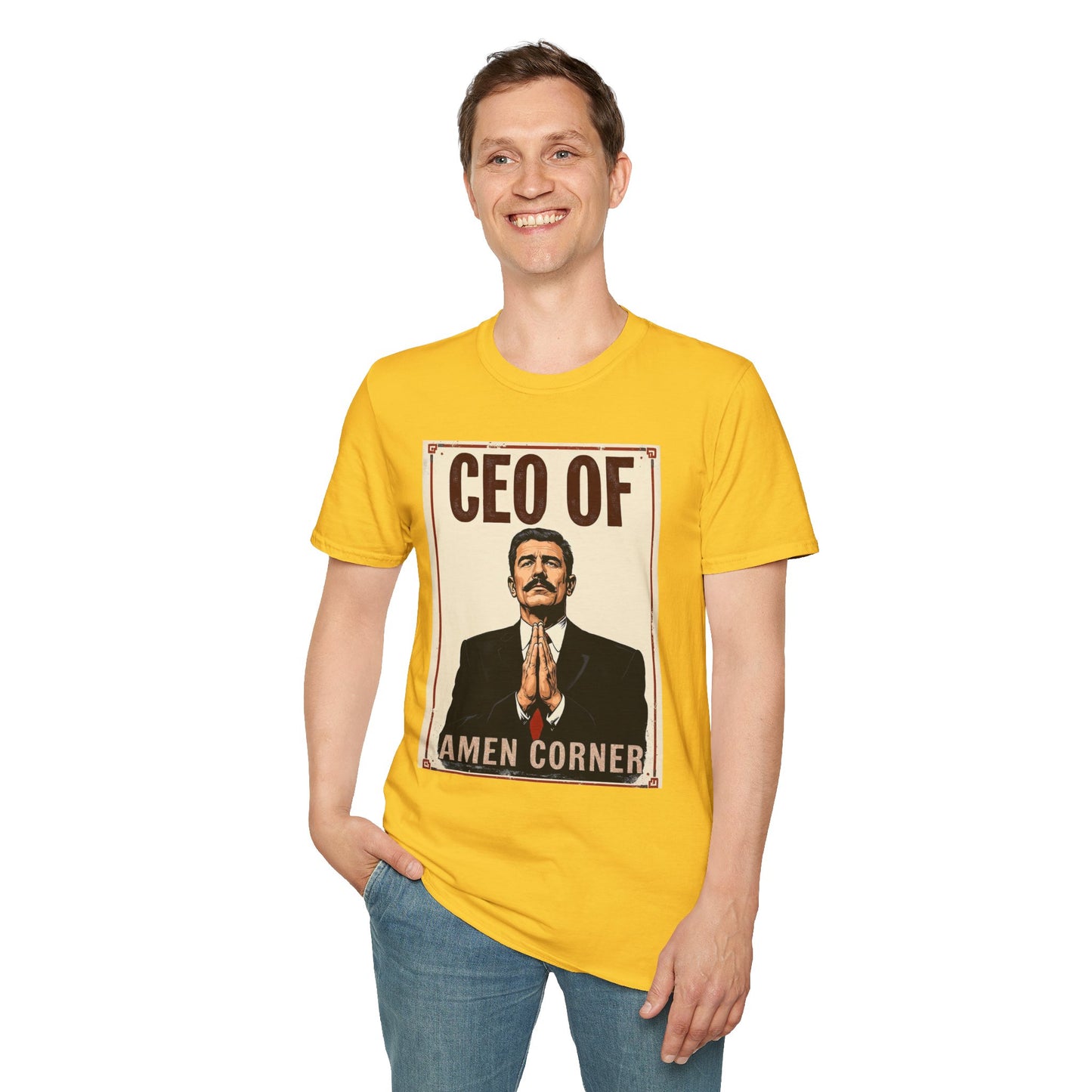 CEO of Amen Corner Unisex T-Shirt, Funny Gift for Men, Graphic Tee, Casual Wear, Unique Humor Shirt