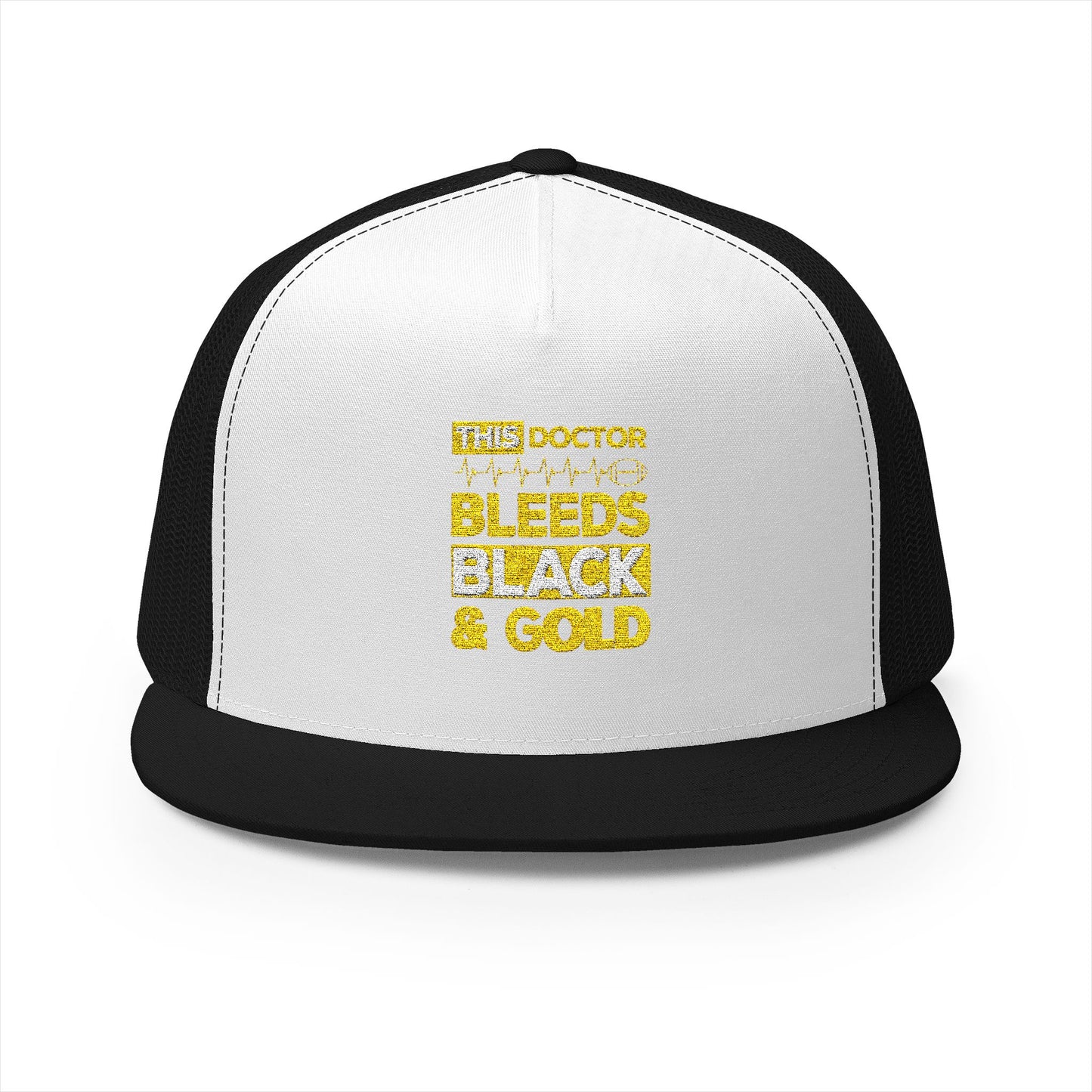 Stylish 5 Panel Trucker Cap - 'Doctor Bleeds Black & Gold' Embroidered Hat, Sports Cap, Gift for Medical Professionals, Adjustable [...]