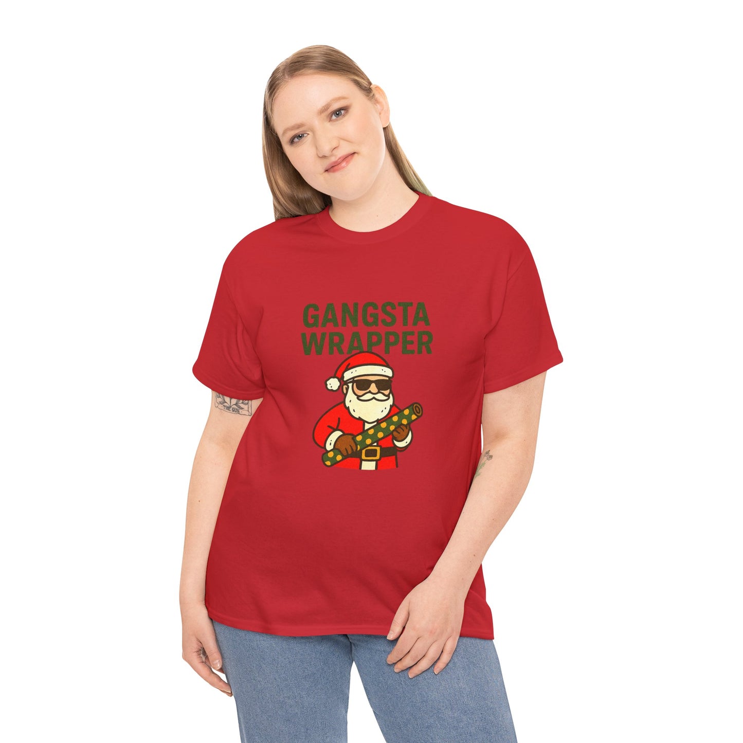 Gangsta Wrapper Unisex Cotton Tee - Fun Holiday T-Shirt for Christmas Celebrations