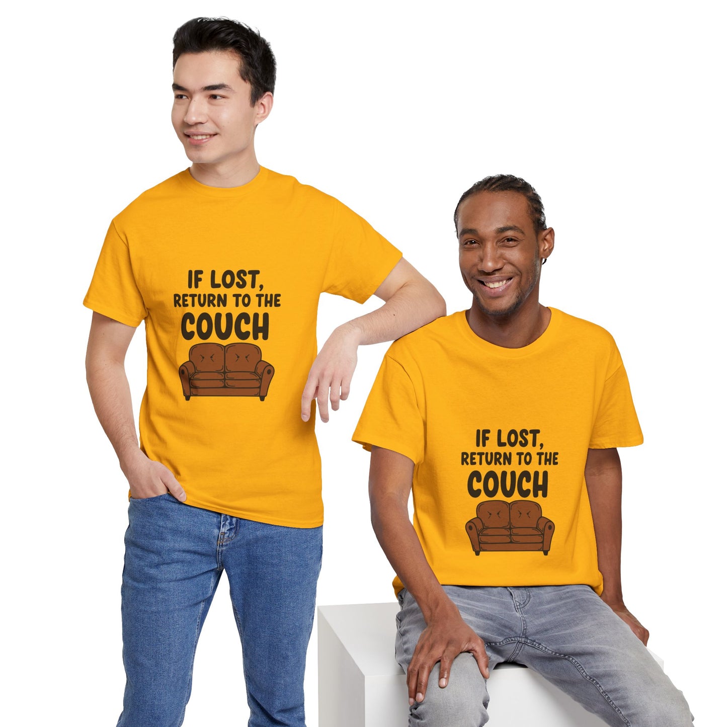 Funny Couch Tee, Unisex Heavy Cotton Tee, Comfort Shirt for Homebodies, Perfect Gift for Couch Lovers, Casual Wear, Quirky Shirt