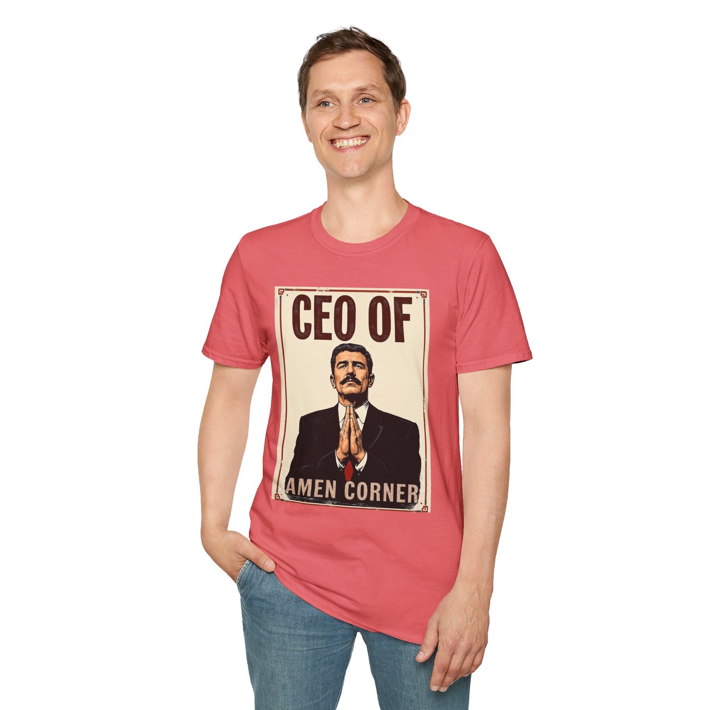 CEO of Amen Corner Unisex T-Shirt, Funny Gift for Men, Graphic Tee, Casual Wear, Unique Humor Shirt