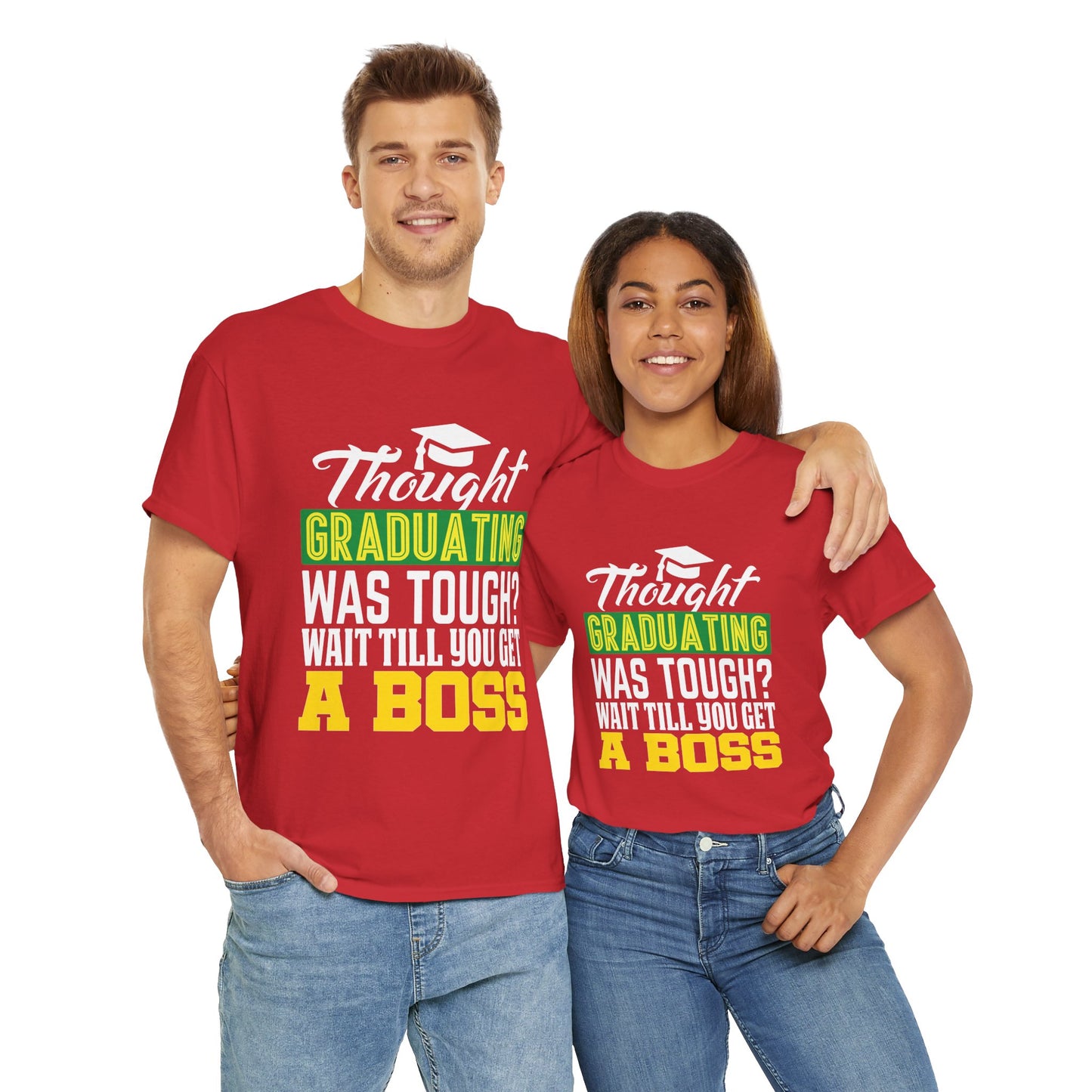 Humorous Graduation Tee - Perfect Gift for Graduates and Bosses, Funny College T-Shirt, Unisex Heavy Cotton, Graduation Celebration, [...]