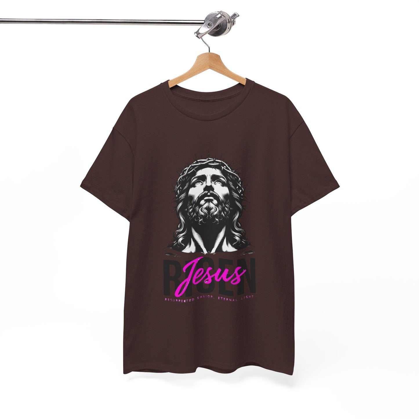 Jesus Risen Graphic Tee, Christian T-Shirt, Religious Apparel, Inspirational Cotton Shirt, Faith-Based Gift