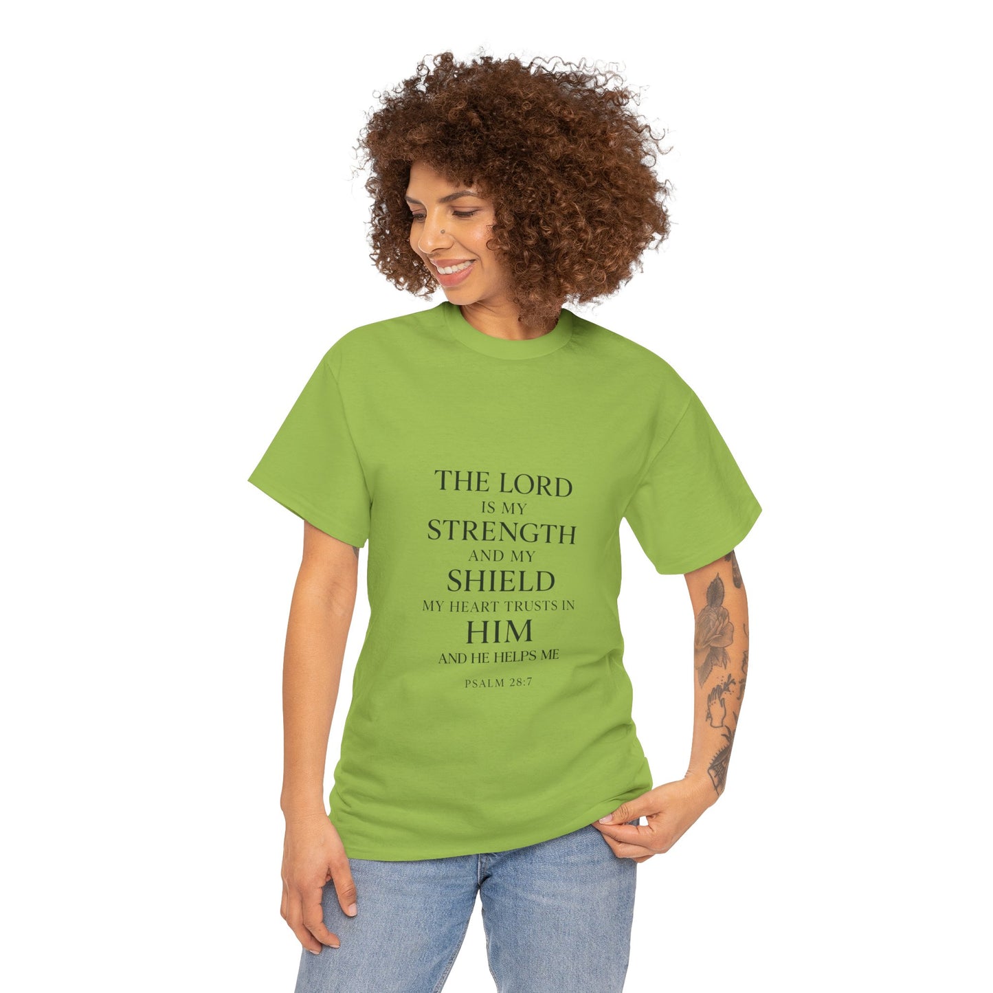 Faith-Inspired Unisex Heavy Cotton Tee - "The Lord is My Strength"