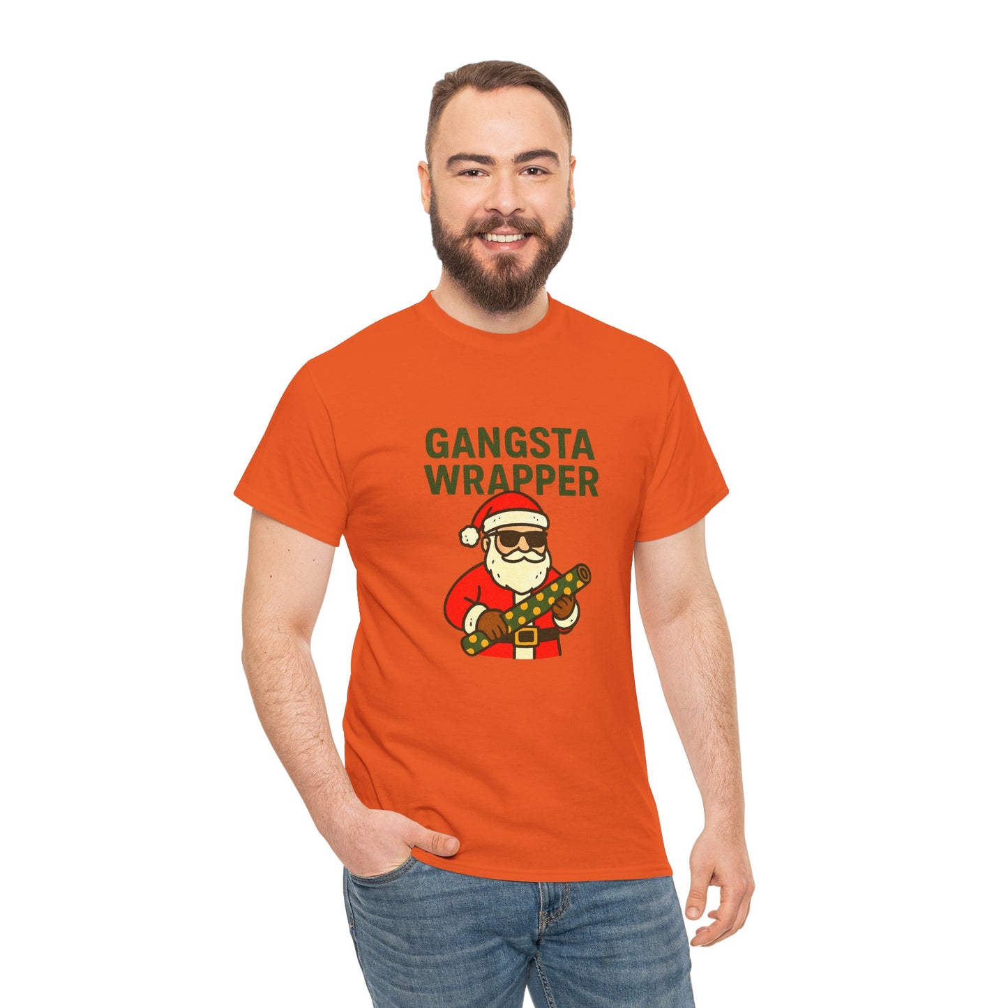 Gangsta Wrapper Unisex Cotton Tee - Fun Holiday T-Shirt for Christmas Celebrations