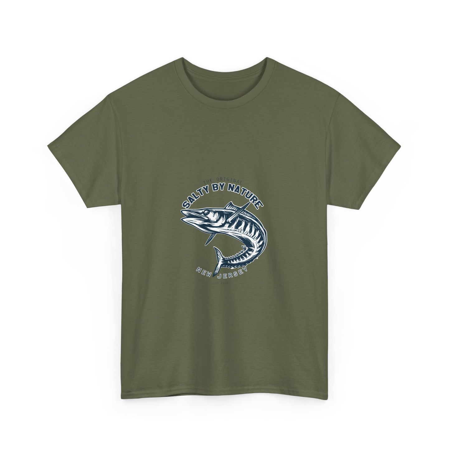 Salty By Nature Unisex Heavy Cotton Tee, Fishing Lover Gift, Outdoor Enthusiast Shirt, Summer Casual Wear, Beach Day Outfit