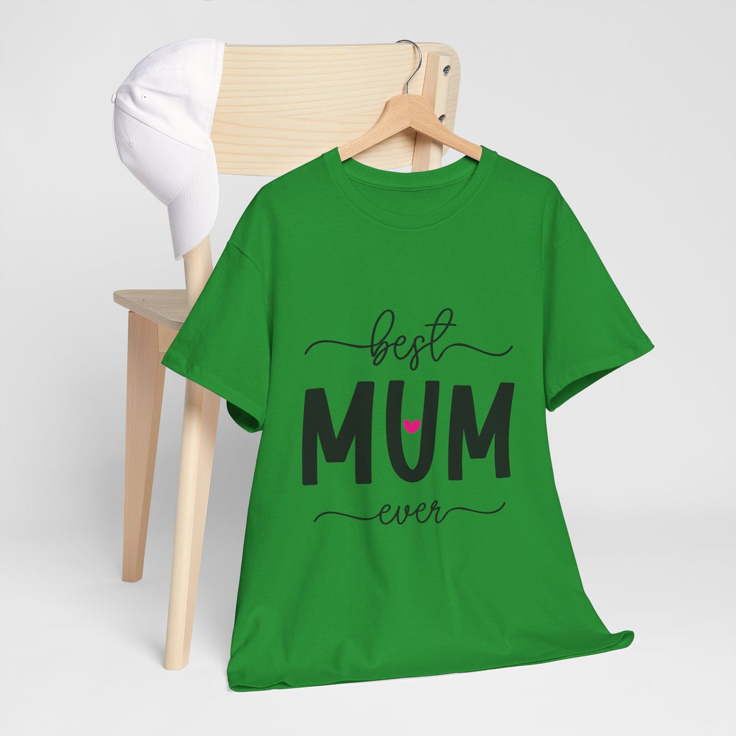 Best Mum Ever Unisex Heavy Cotton Tee | Mother's Day Gift, Casual Wear, Birthday Present, Family Design, Unique Tee