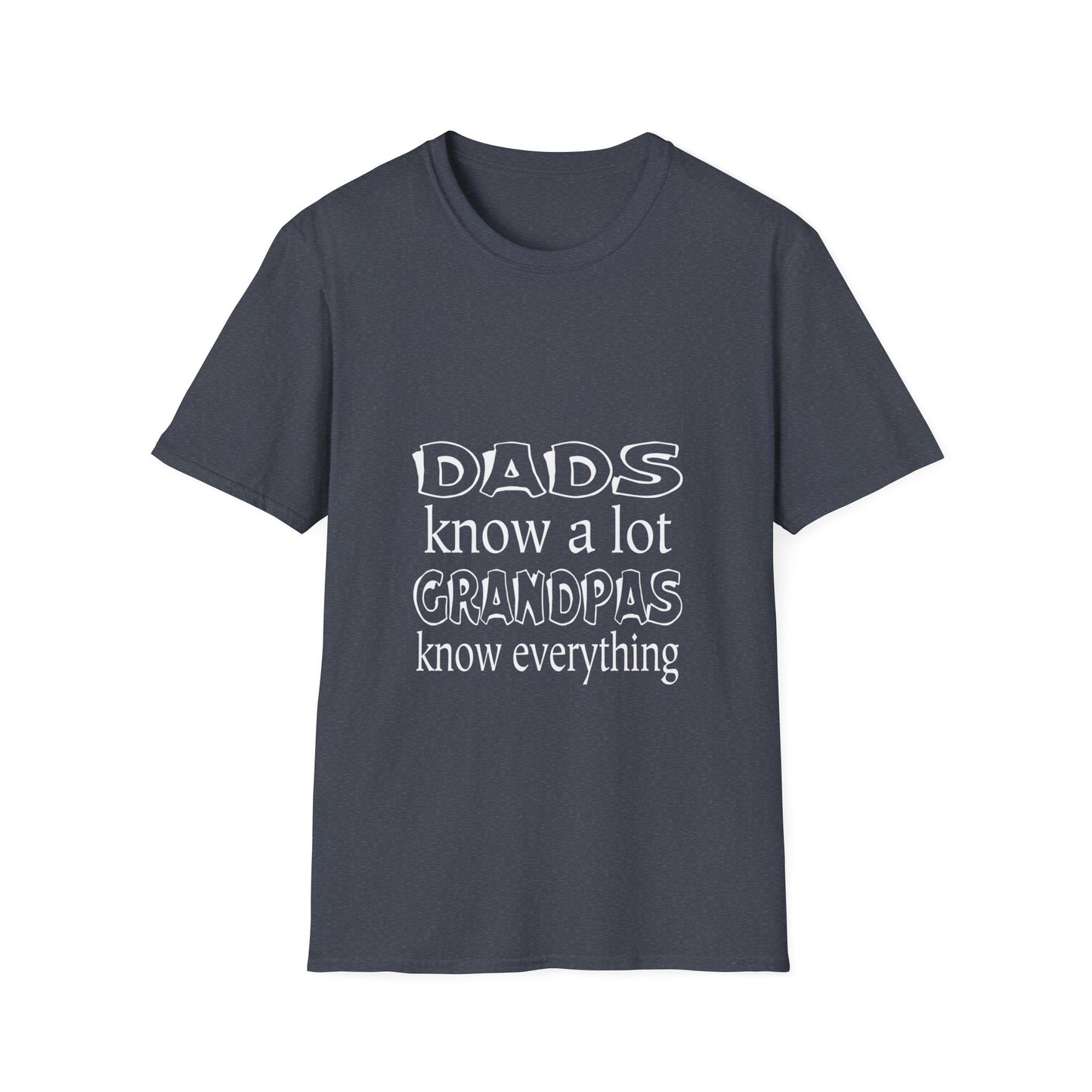 Cool Grandpa Unisex Softstyle T-Shirt - 'Dads Know a Lot, Grandpas Know Everything' - Perfect Gift for Father's Day, Family Gatherings, or Casual [...]