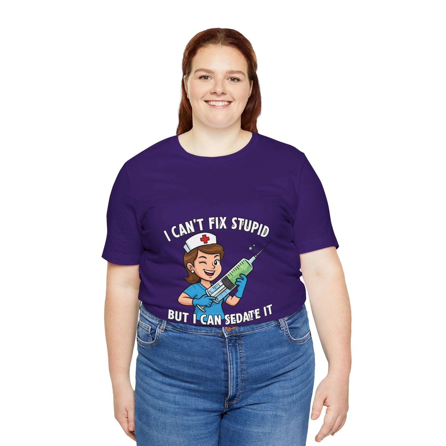 Funny Nurse Tee, I Can't Fix Stupid Shirt, Gift for Nurses, Medical Humor T-Shirt, Healthcare Apparel, Nursing Student Gift