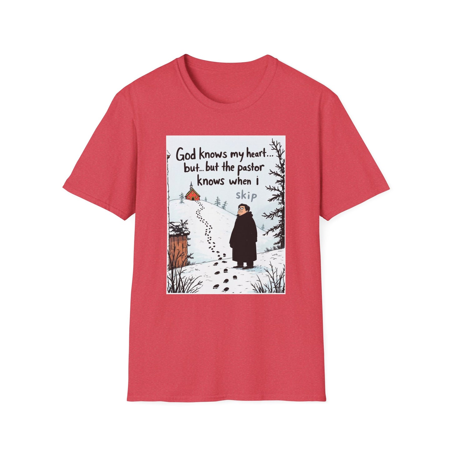 Funny Pastor T-Shirt, Cute Christian Shirt, Winter Humor Tee, Gift for Faith, Softstyle Unisex Top, Holiday Apparel