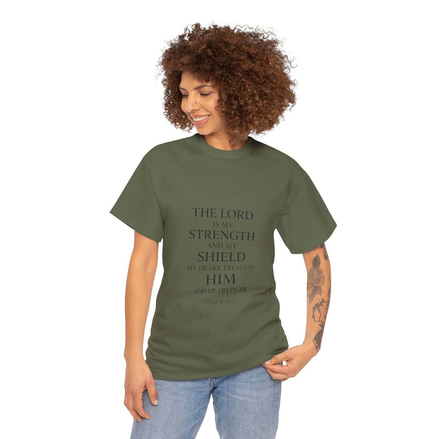 Faith-Inspired Unisex Heavy Cotton Tee - "The Lord is My Strength"
