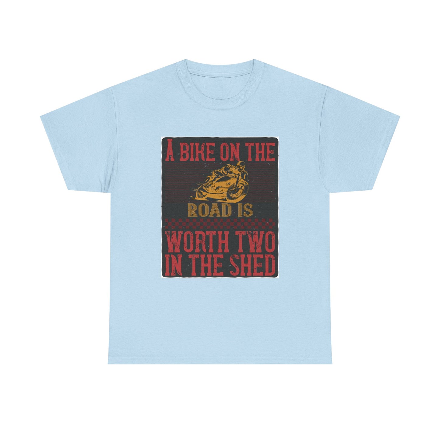 Adventure Awaits Biker Unisex Heavy Cotton Tee – Perfect for Bikers, Cyclists, Outdoor Lovers, Gifts, Casual Wear, Bike Enthusiasts