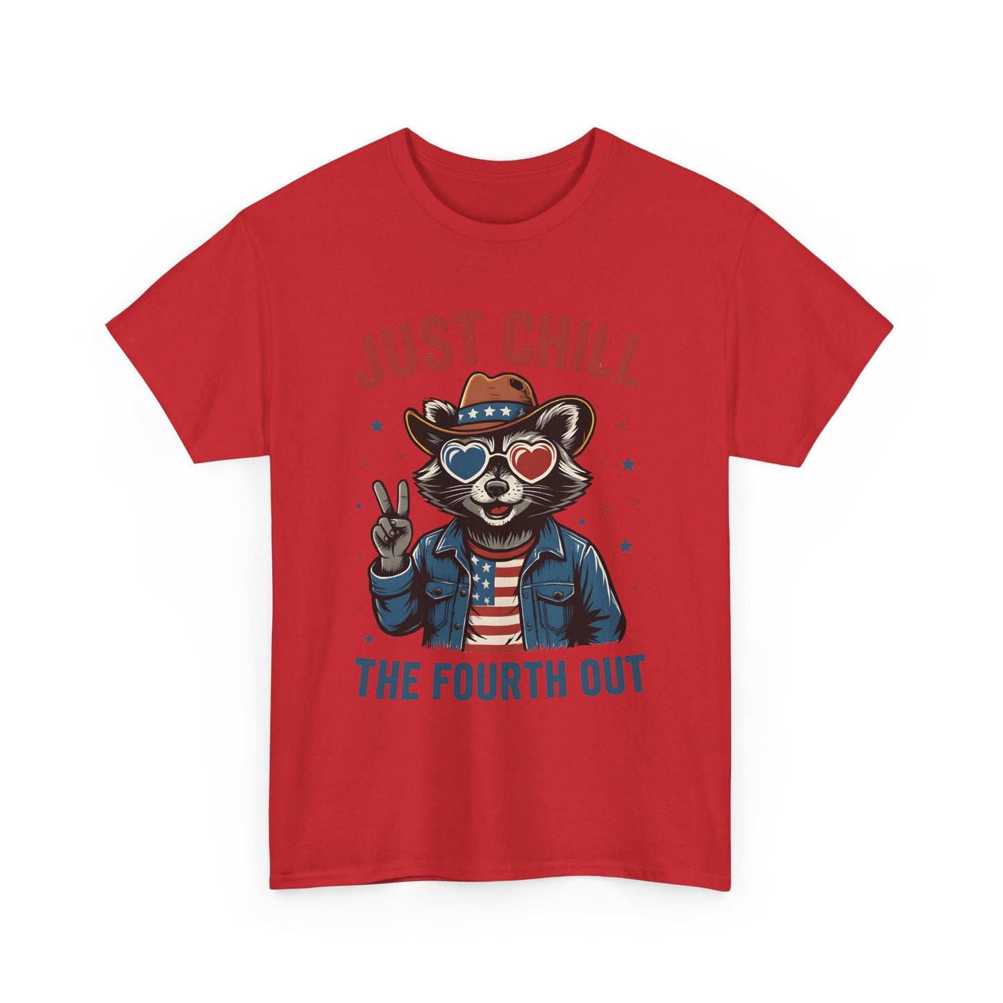 Patriotic Raccoon Tee, Just Chill the Fourth Out T-Shirt, Unisex Cotton Shirt, Casual Summer Wear, Independence Day, July fourth