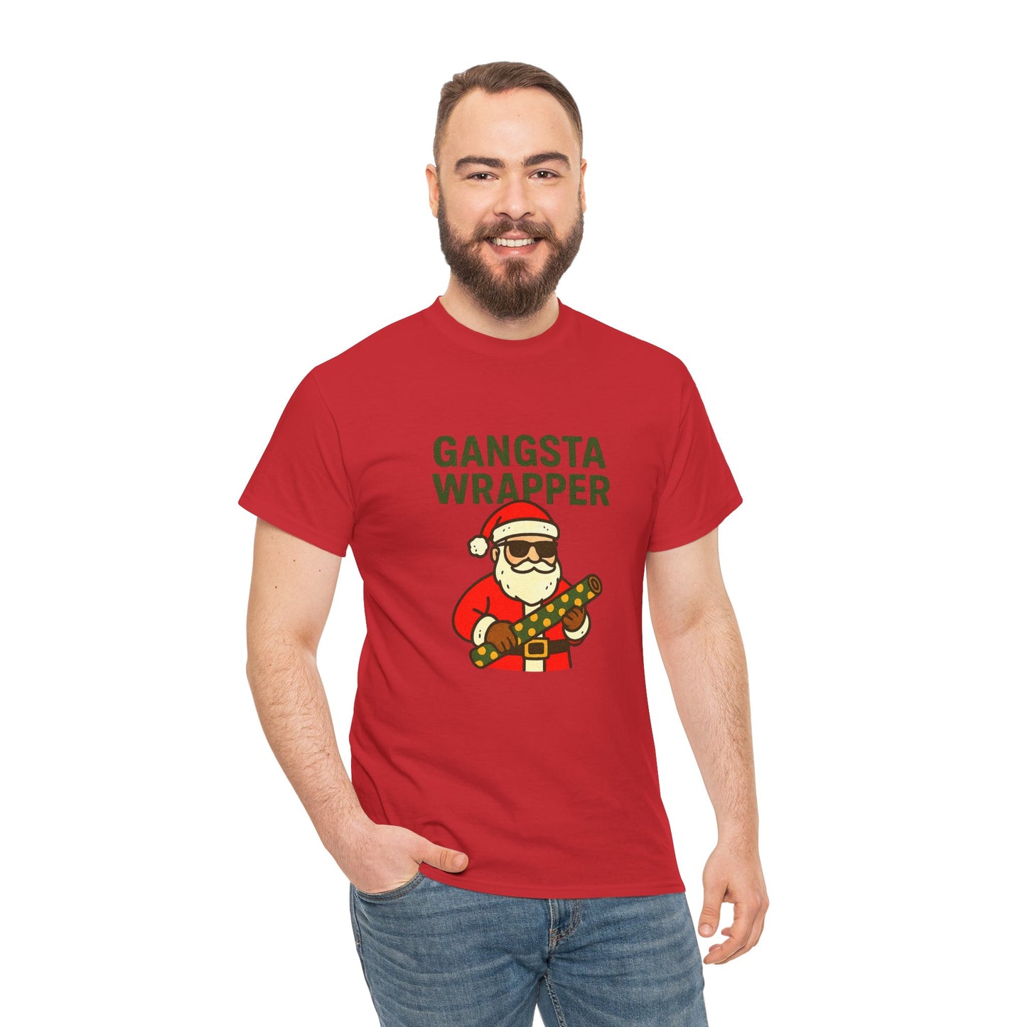 Gangsta Wrapper Unisex Cotton Tee - Fun Holiday T-Shirt for Christmas Celebrations