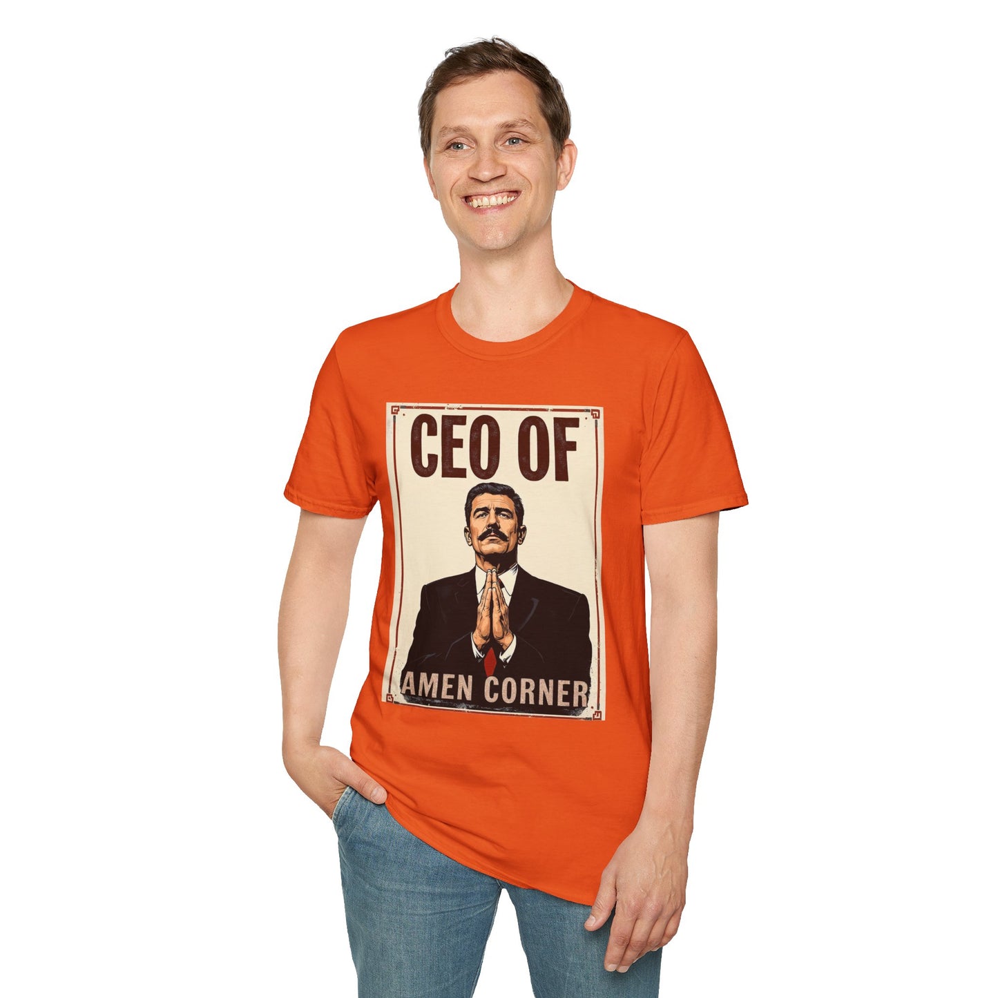 CEO of Amen Corner Unisex T-Shirt, Funny Gift for Men, Graphic Tee, Casual Wear, Unique Humor Shirt