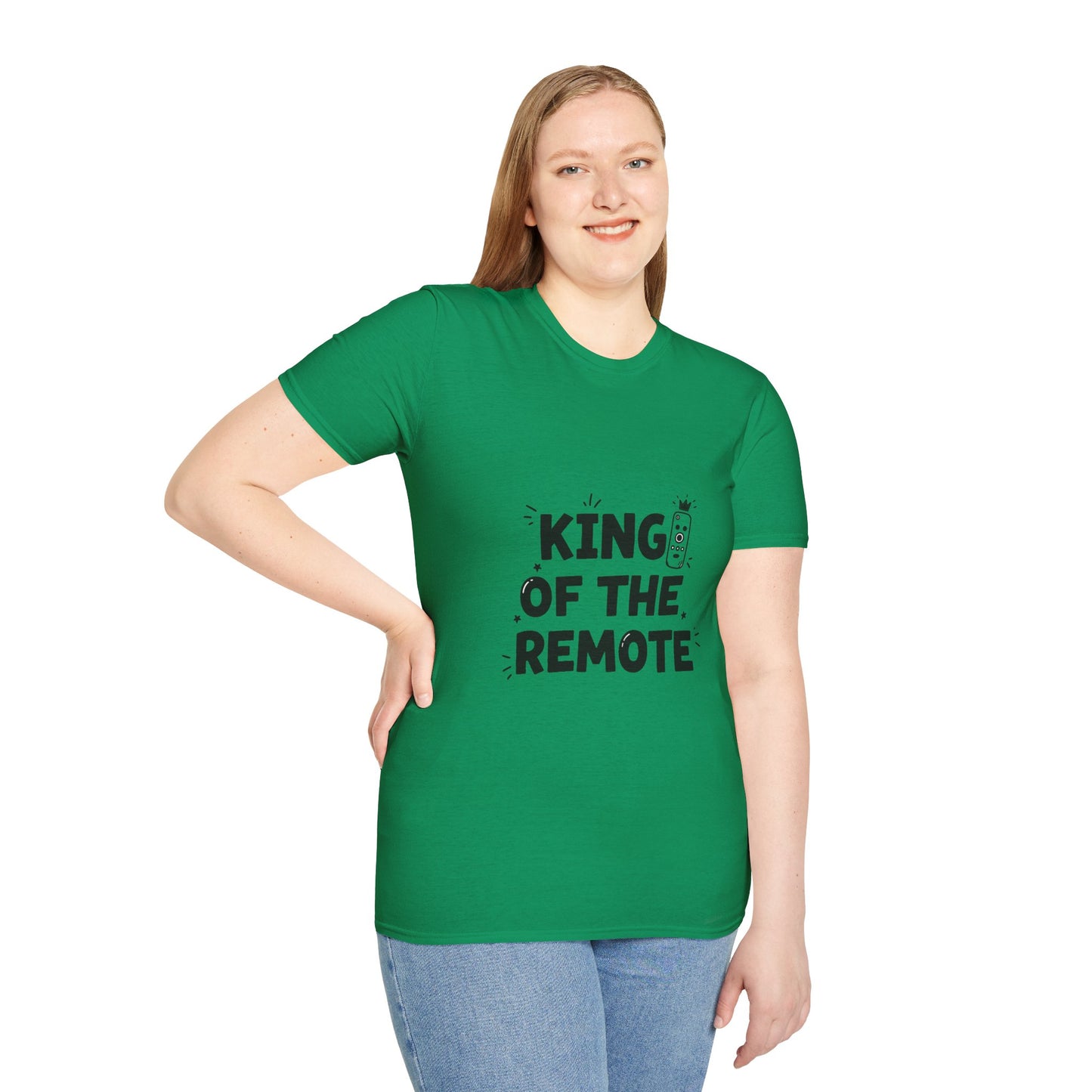 Funny King of the Remote Unisex T-Shirt | Gift for Dads, TV Lovers, Birthday Celebration, Relaxed Fit, Casual Wear