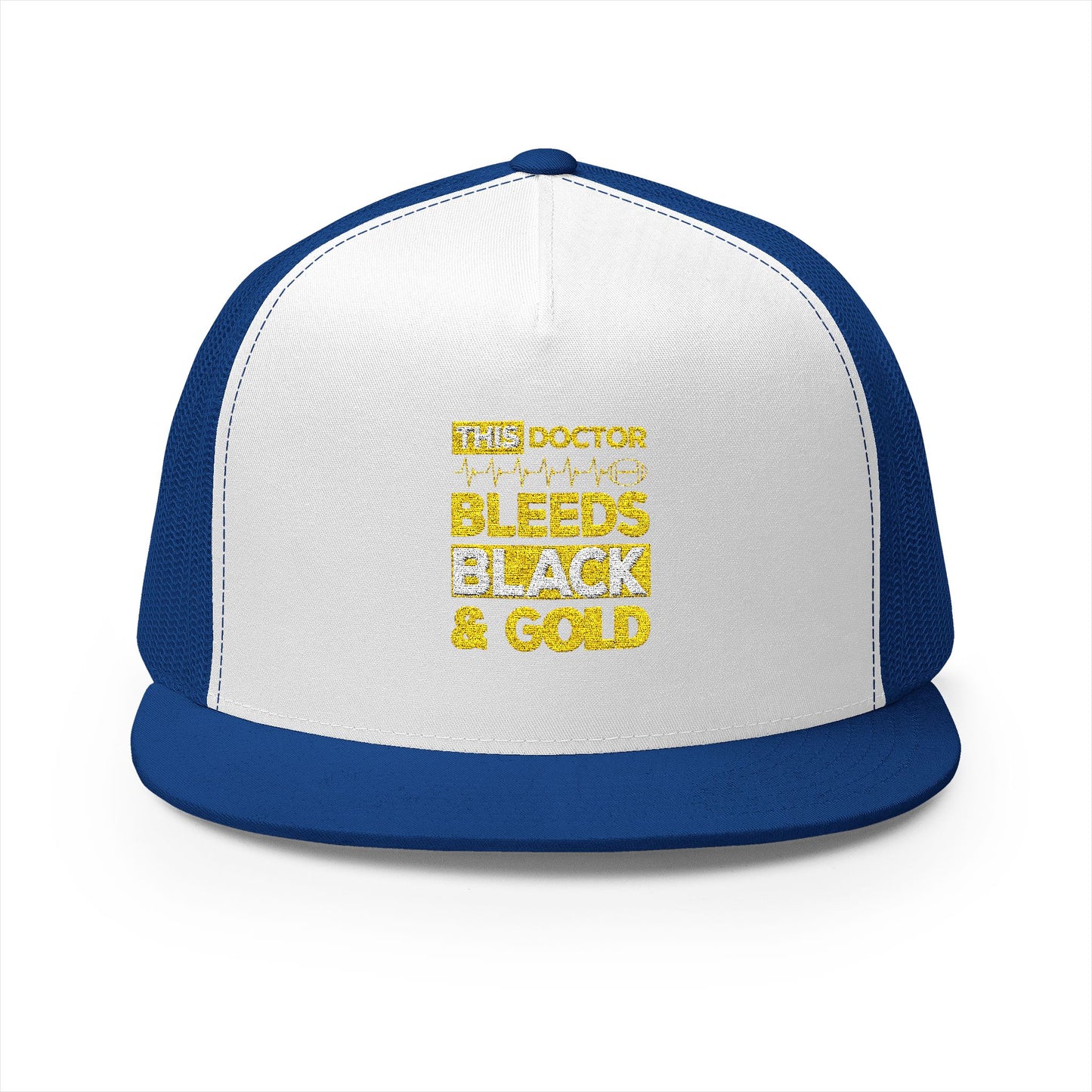 Stylish 5 Panel Trucker Cap - 'Doctor Bleeds Black & Gold' Embroidered Hat, Sports Cap, Gift for Medical Professionals, Adjustable [...]