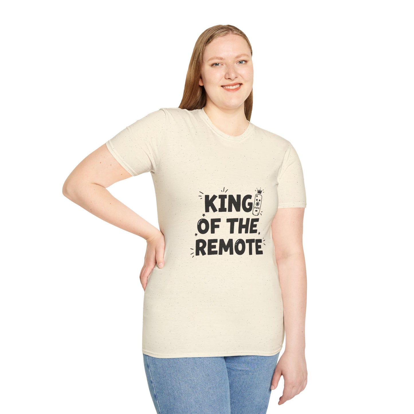 Funny King of the Remote Unisex T-Shirt | Gift for Dads, TV Lovers, Birthday Celebration, Relaxed Fit, Casual Wear