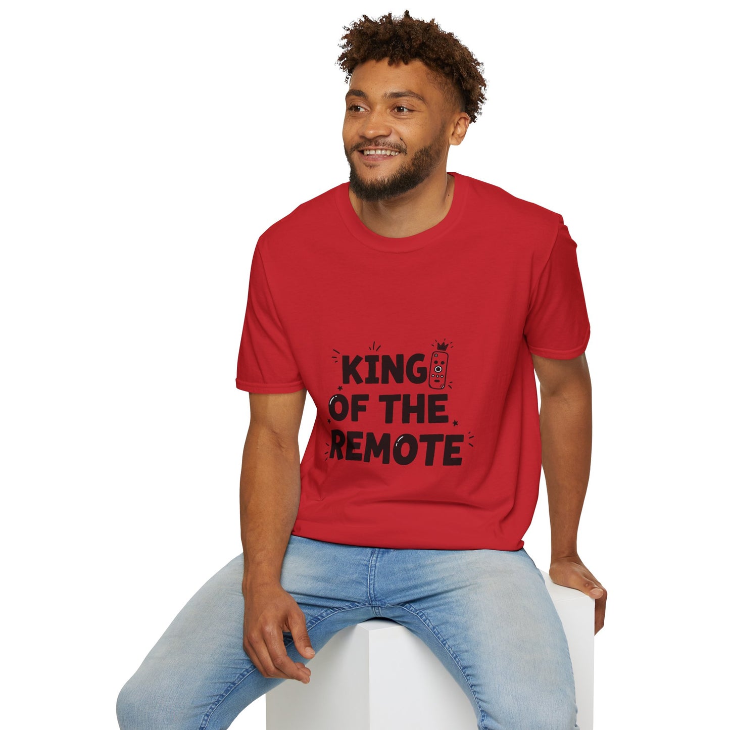 Funny King of the Remote Unisex T-Shirt | Gift for Dads, TV Lovers, Birthday Celebration, Relaxed Fit, Casual Wear