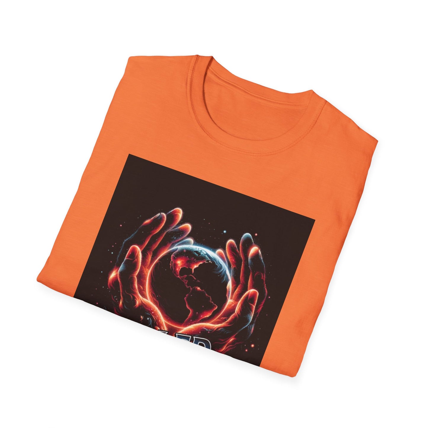 Cradled by Infinity T-Shirt, Cosmic Graphic Tee, Unisex Softstyle Shirt, Gift for Space Lovers, Fun Casual Wear, Summer Outfit