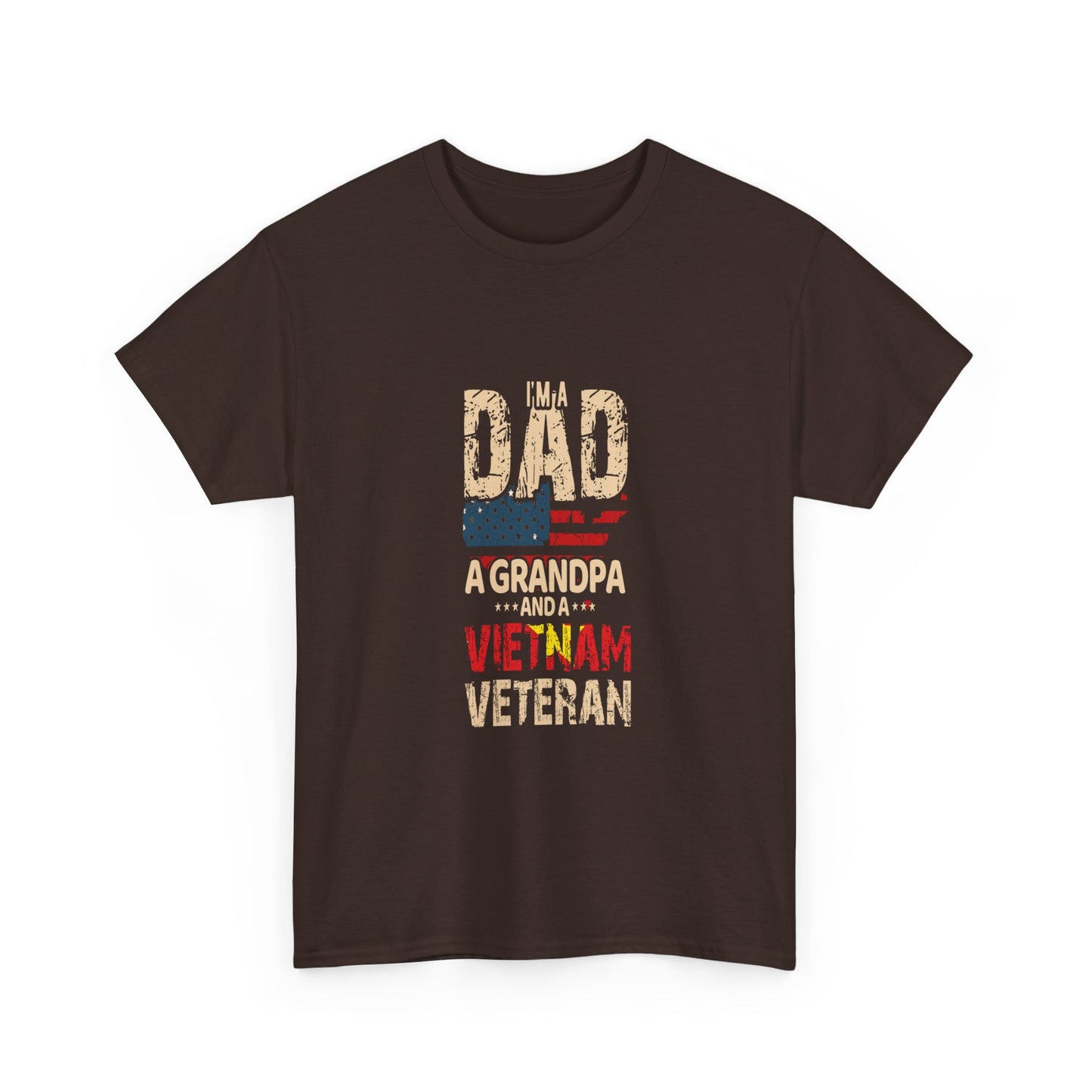 Vietnam Veteran Dad T-Shirt, Unisex Heavy Cotton Tee for Father's Day, Patriotic Gift, Grandpa Shirt, Memorial Day Tops