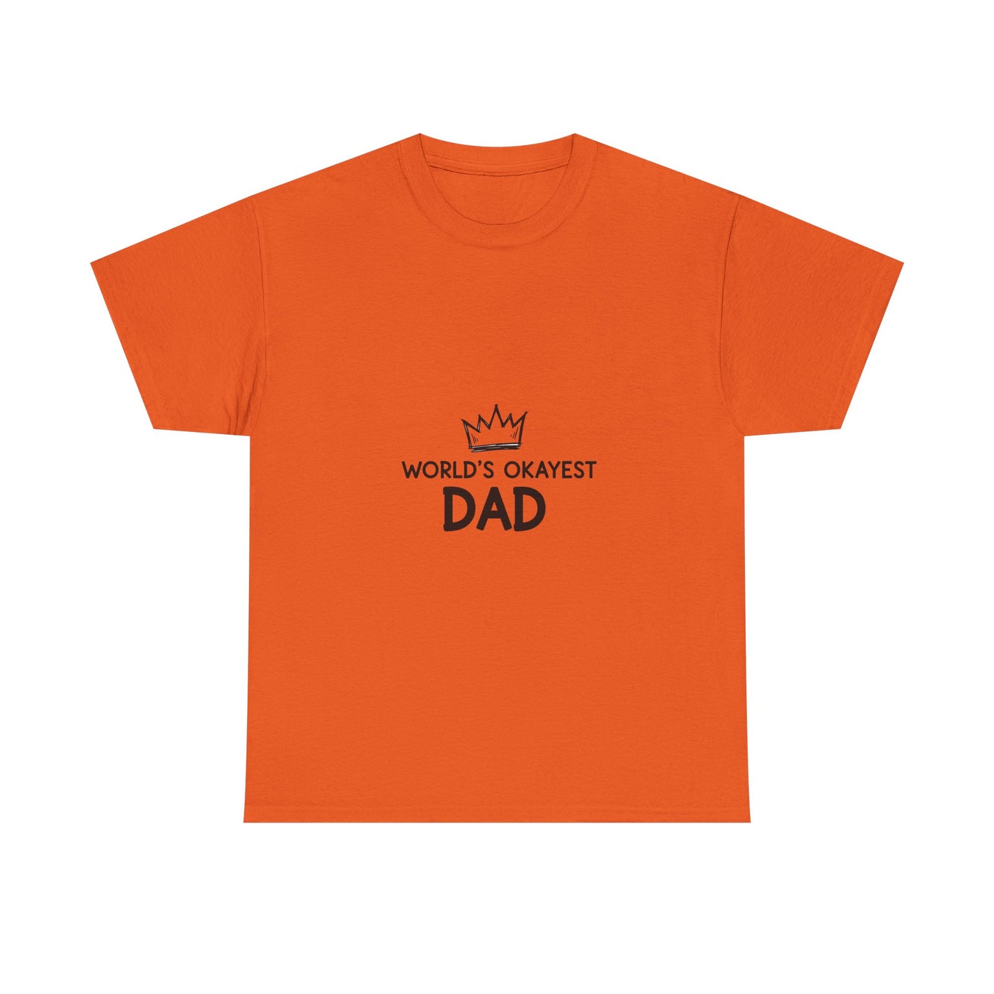 World's Okayest Dad Unisex Heavy Cotton Tee, Funny Father's Day Gift, Relaxed Fit T-Shirt, Dad Humor Shirt, Casual Everyday Wear