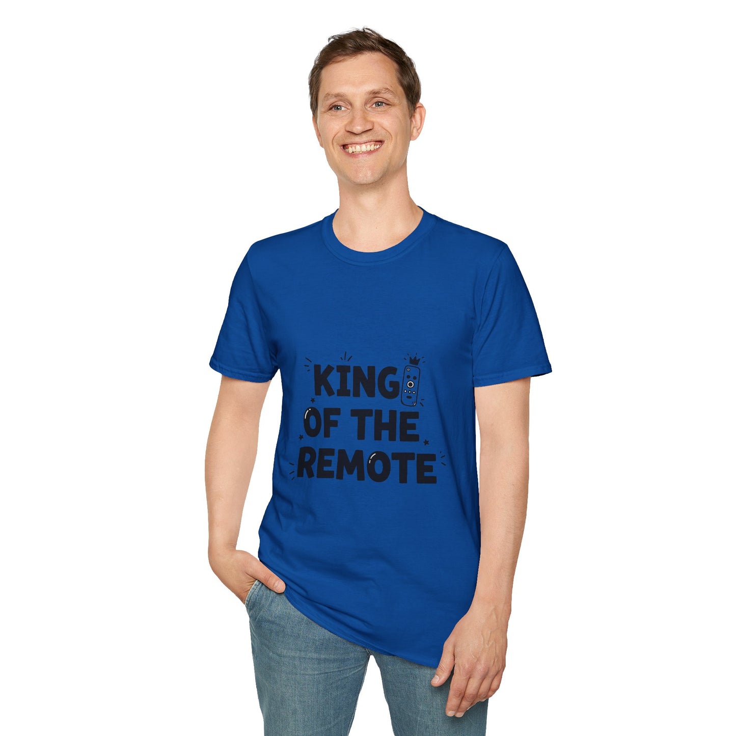 Funny King of the Remote Unisex T-Shirt | Gift for Dads, TV Lovers, Birthday Celebration, Relaxed Fit, Casual Wear